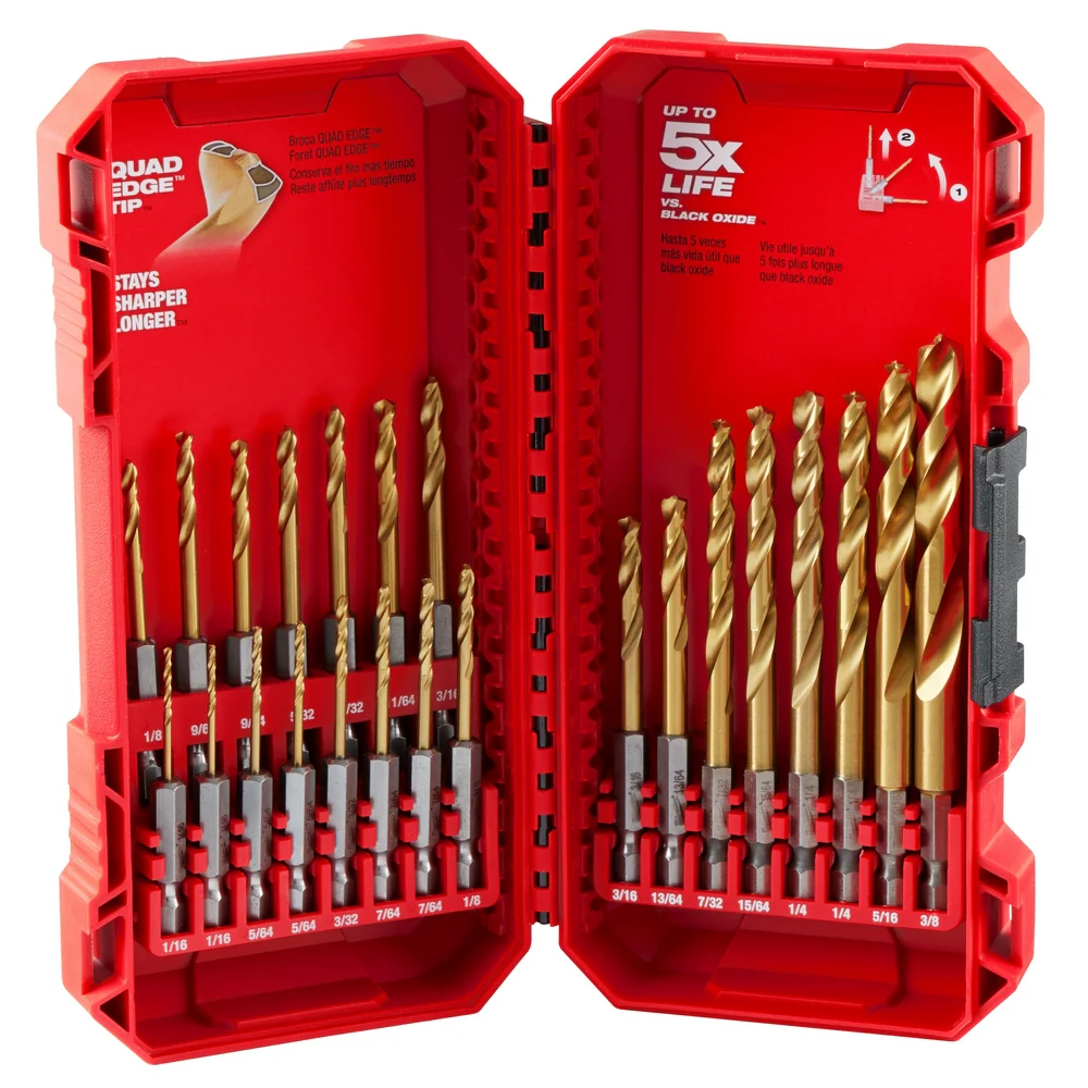 Milwaukee SHOCKWAVE Impact Duty RED HELIX Titanium Drill Bit Set - 23 pc.