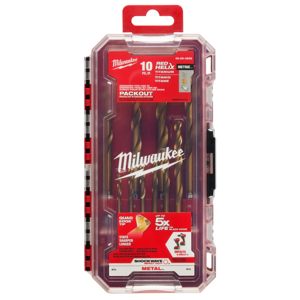 Milwaukee SHOCKWAVE RED HELIX Titanium Drill Bit Set (Metric) - 10 pc. - Image 12