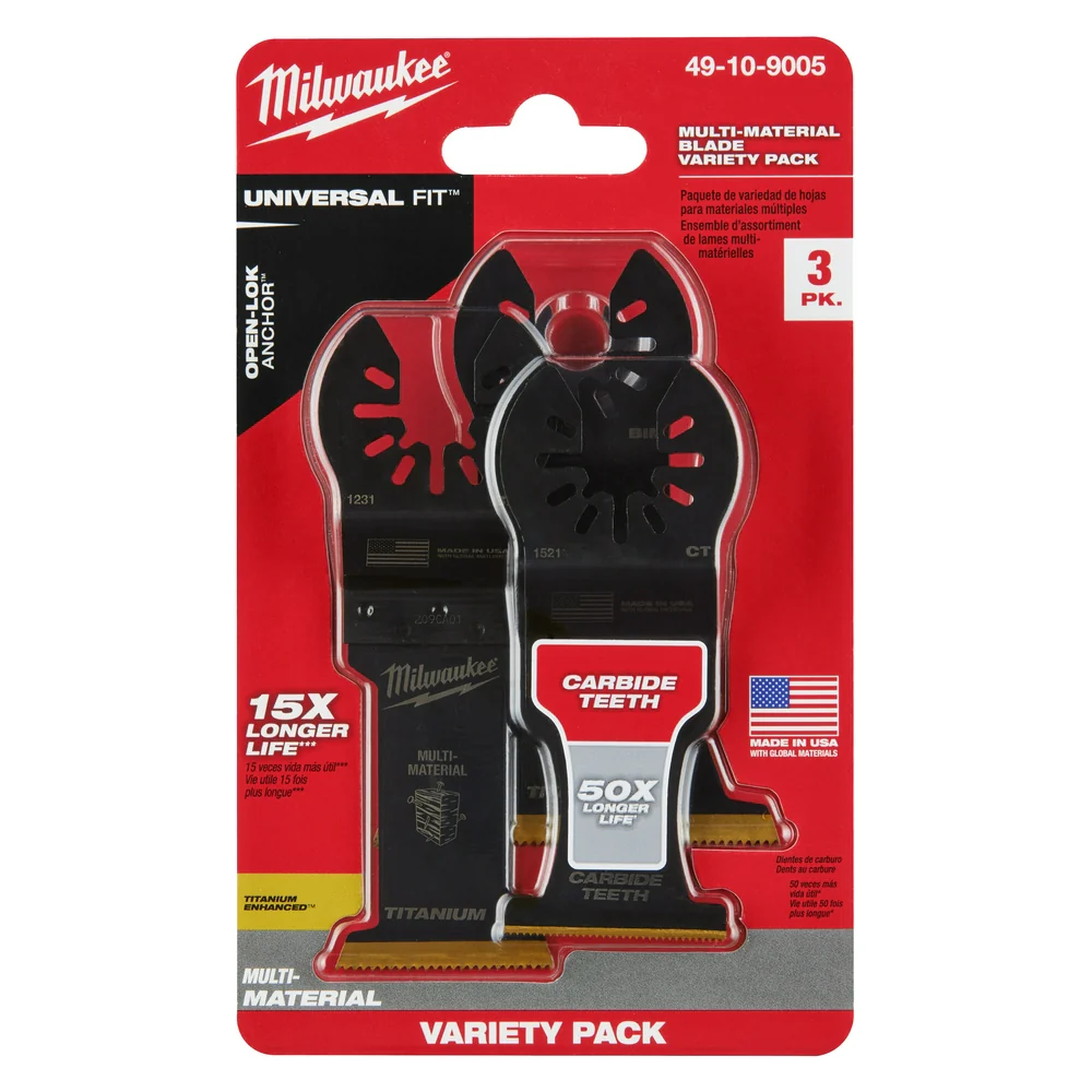 Milwaukee OPEN-LOK Multi-Material Cutting Multi-Tool Blade Variety Pack - 3PC - Image 10