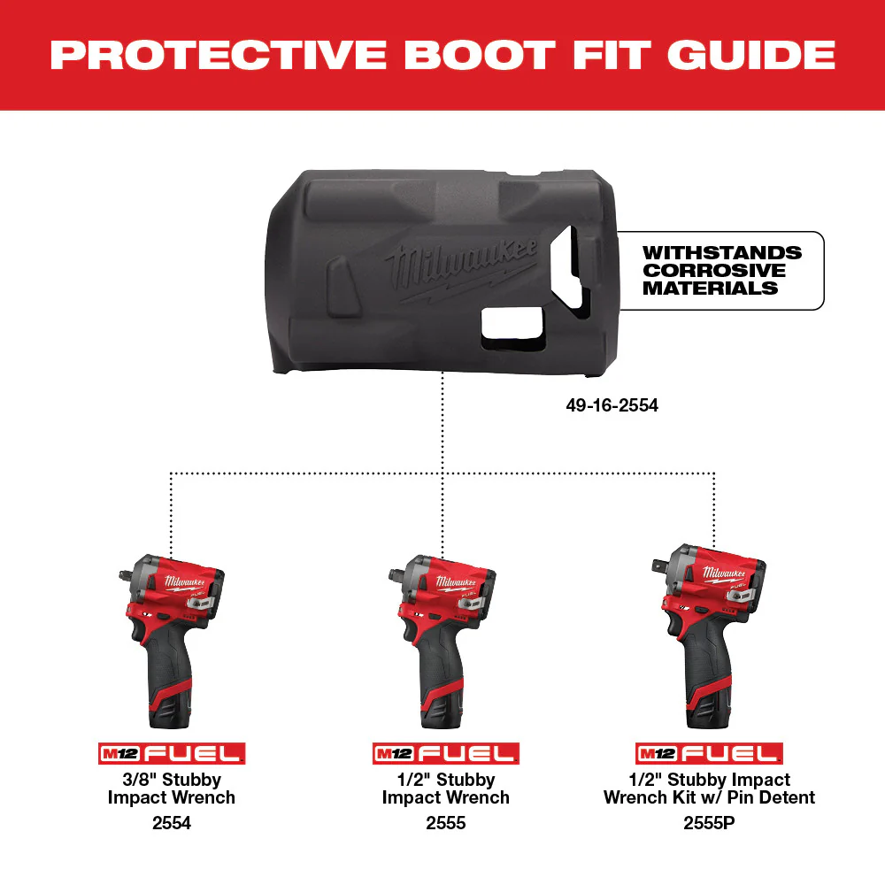 Milwaukee M12 FUEL™ Stubby Impact Driver Protective Boot - Image 2