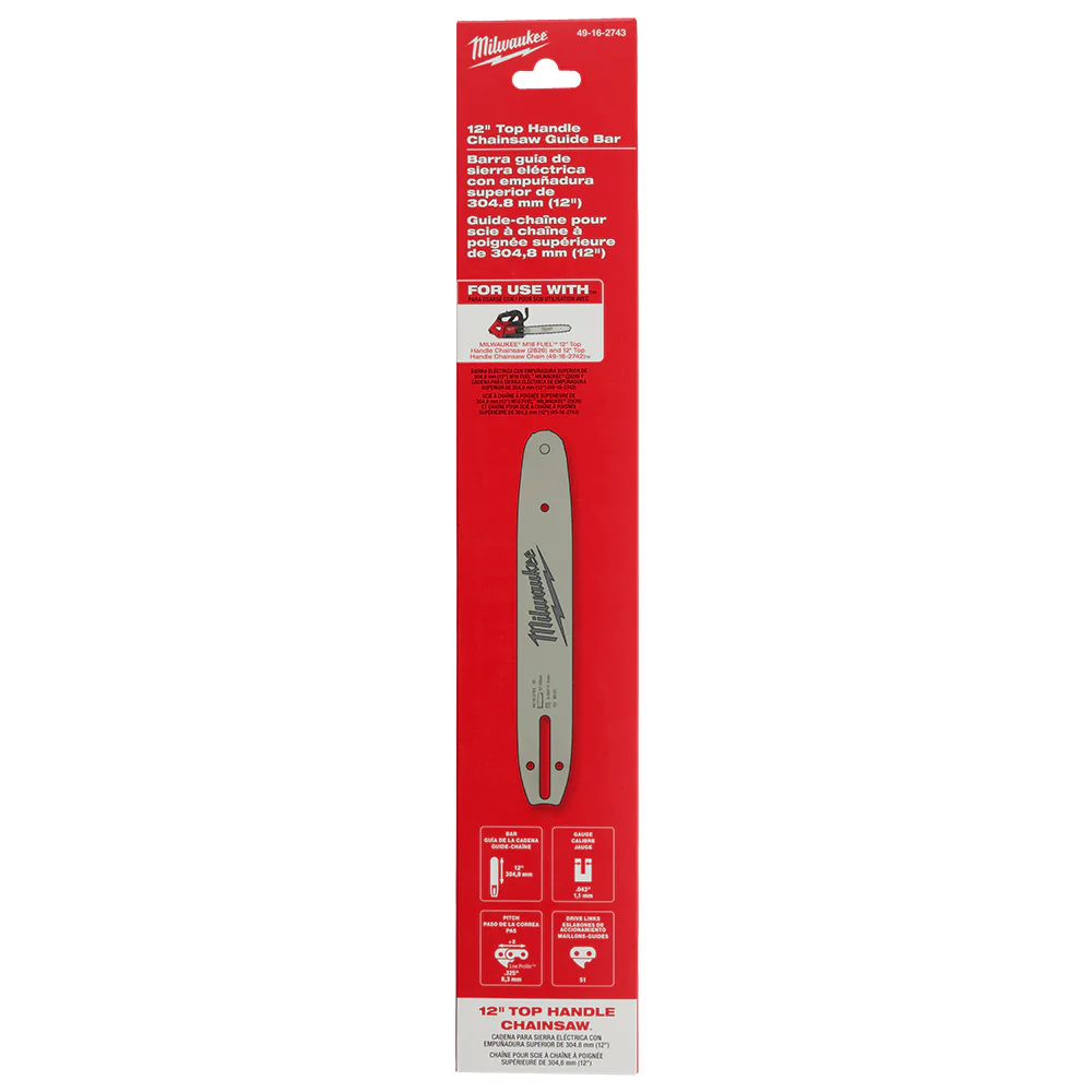 Milwaukee 12" Top Handle Chainsaw Guide Bar - Image 4