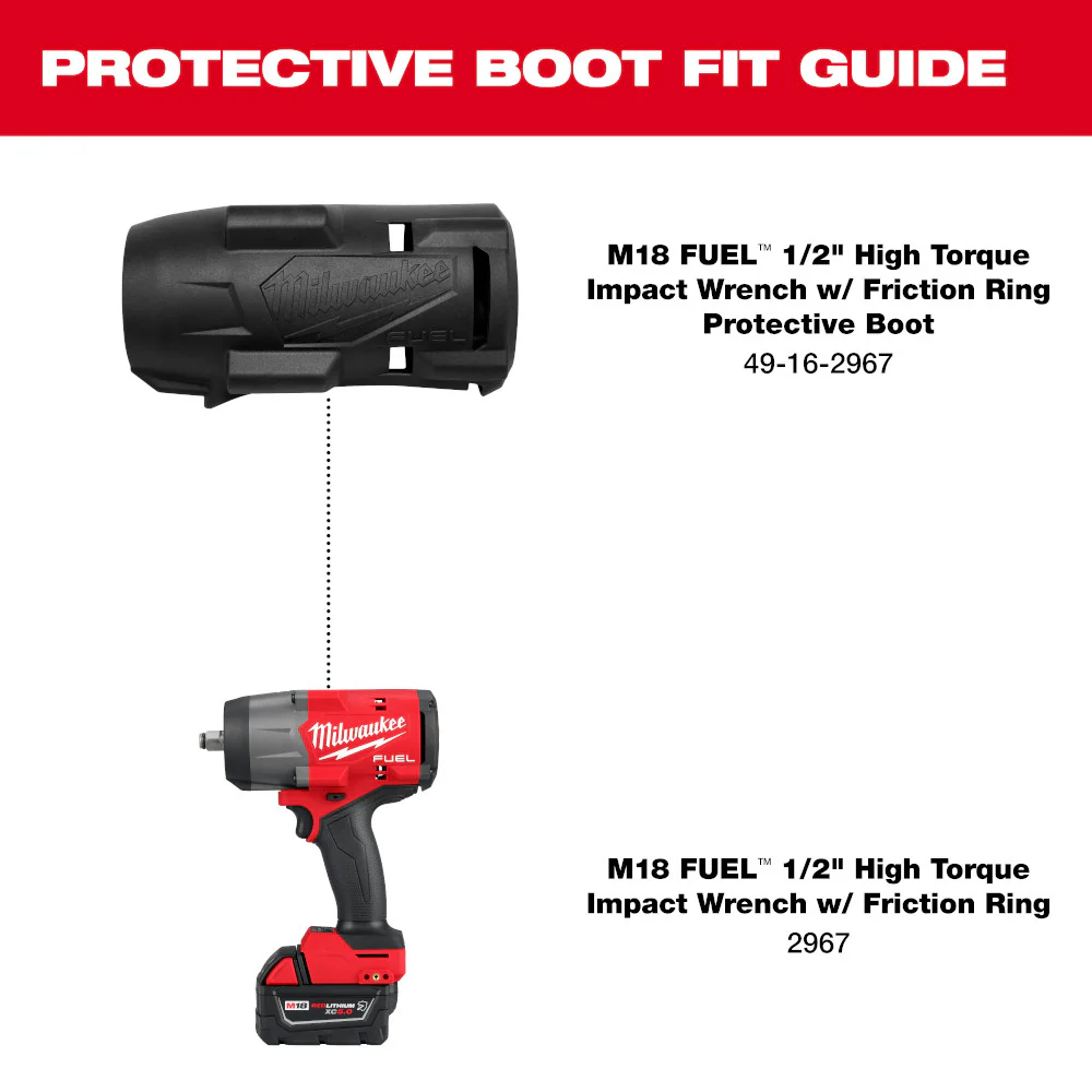 Milwaukee M18 1/2" High Torque Impact Wrench Protective Boot - Image 2