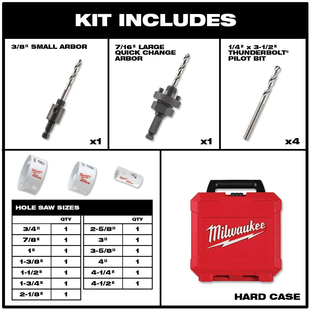 Milwaukee HOLE DOZER 20 pc. Bi-Metal Hole Saw Kit - Image 8