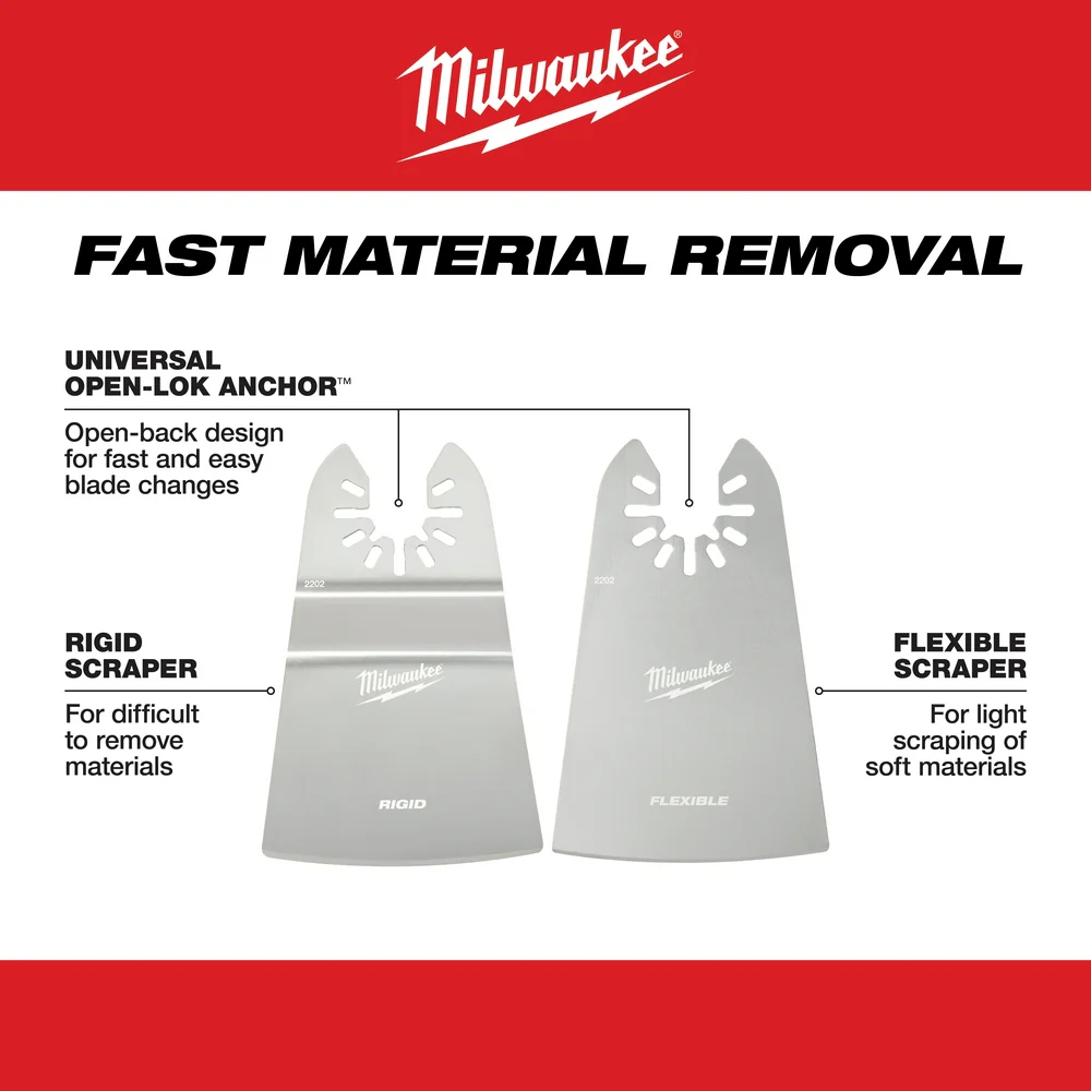 Milwaukee OPEN-LOK 2" Rigid/Flexible Scarper Variety Set - 2 pc. - Image 4