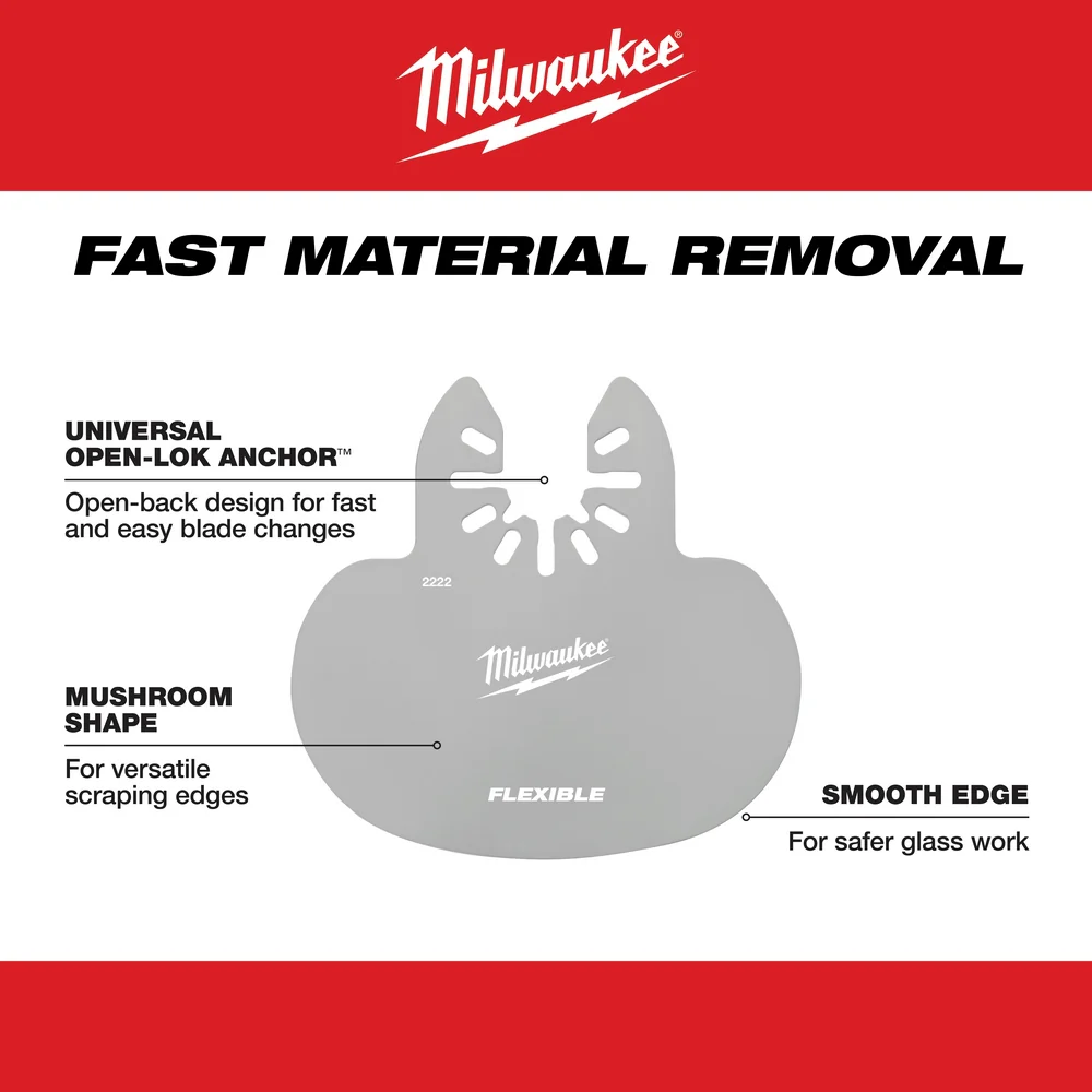 Milwaukee OPEN-LOK Mushroom Sealant Cutting Blades (5 Pack) - Image 4