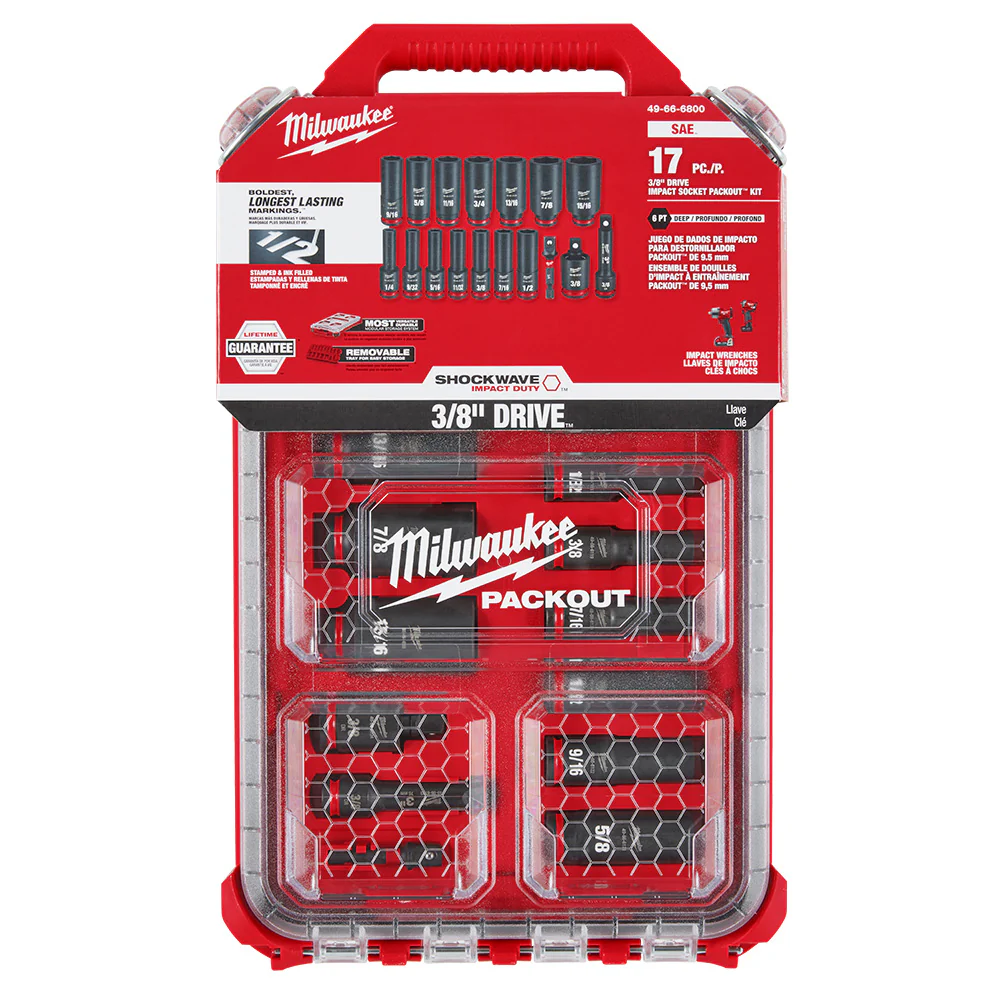 Milwaukee 17 pc. SHOCKWAVE Impact Duty 3/8" Drive SAE Socket PACKOUT Set - Image 10
