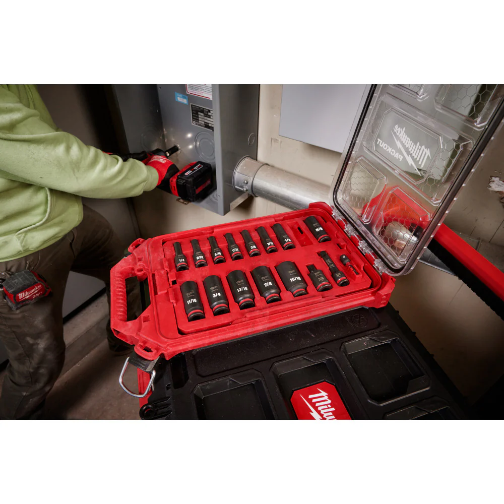 Milwaukee 17 pc. SHOCKWAVE Impact Duty 3/8" Drive SAE Socket PACKOUT Set - Image 12