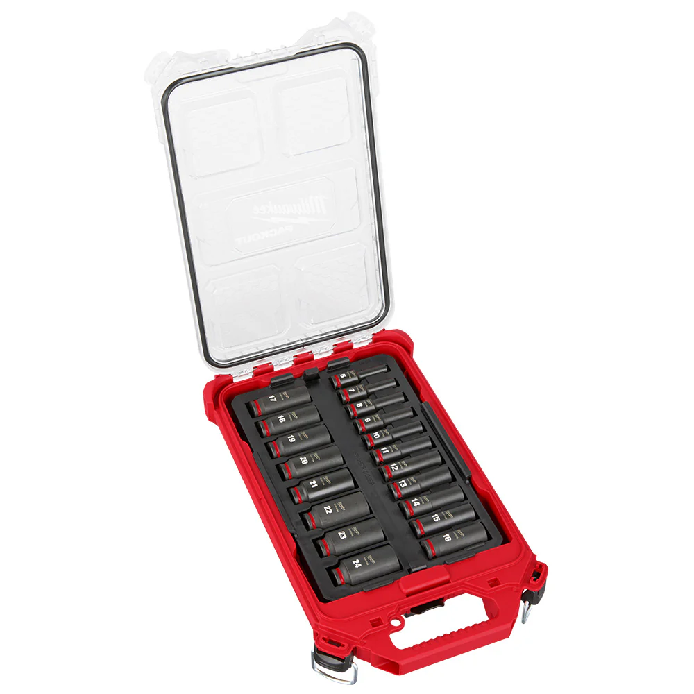 Milwaukee 19PC SHOCKWAVE Impact Duty PACKOUT 3/8" Drive Socket Set - Metric
