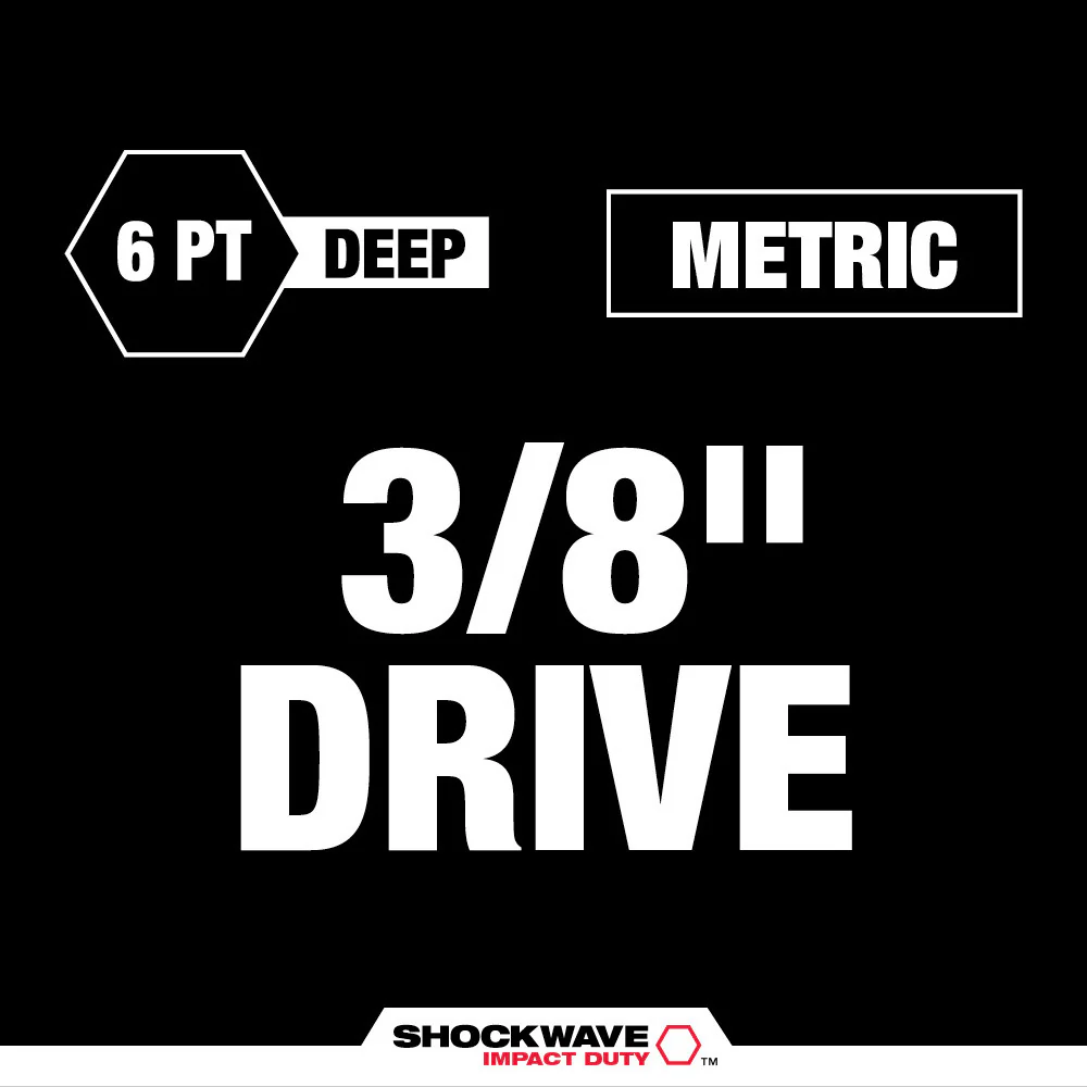 Milwaukee 19PC SHOCKWAVE Impact Duty PACKOUT 3/8" Drive Socket Set - Metric - Image 3