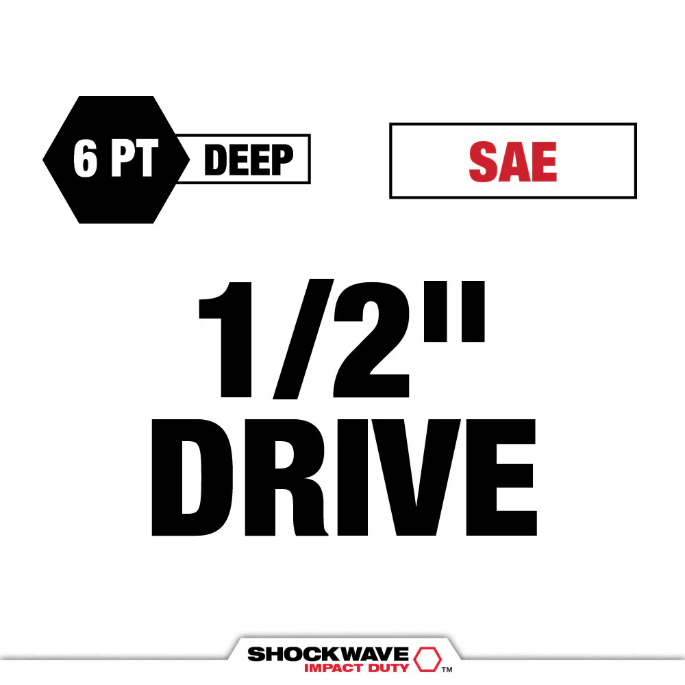 Milwaukee 15PC SHOCKWAVE Impact Duty PACKOUT 1/2" Drive Socket Set - SAE - Image 3