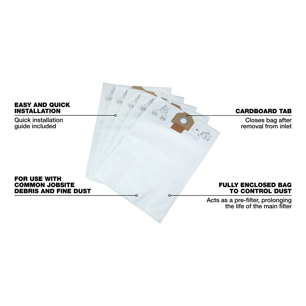 Milwaukee 5PK Fleece Dust Bags - Image 3
