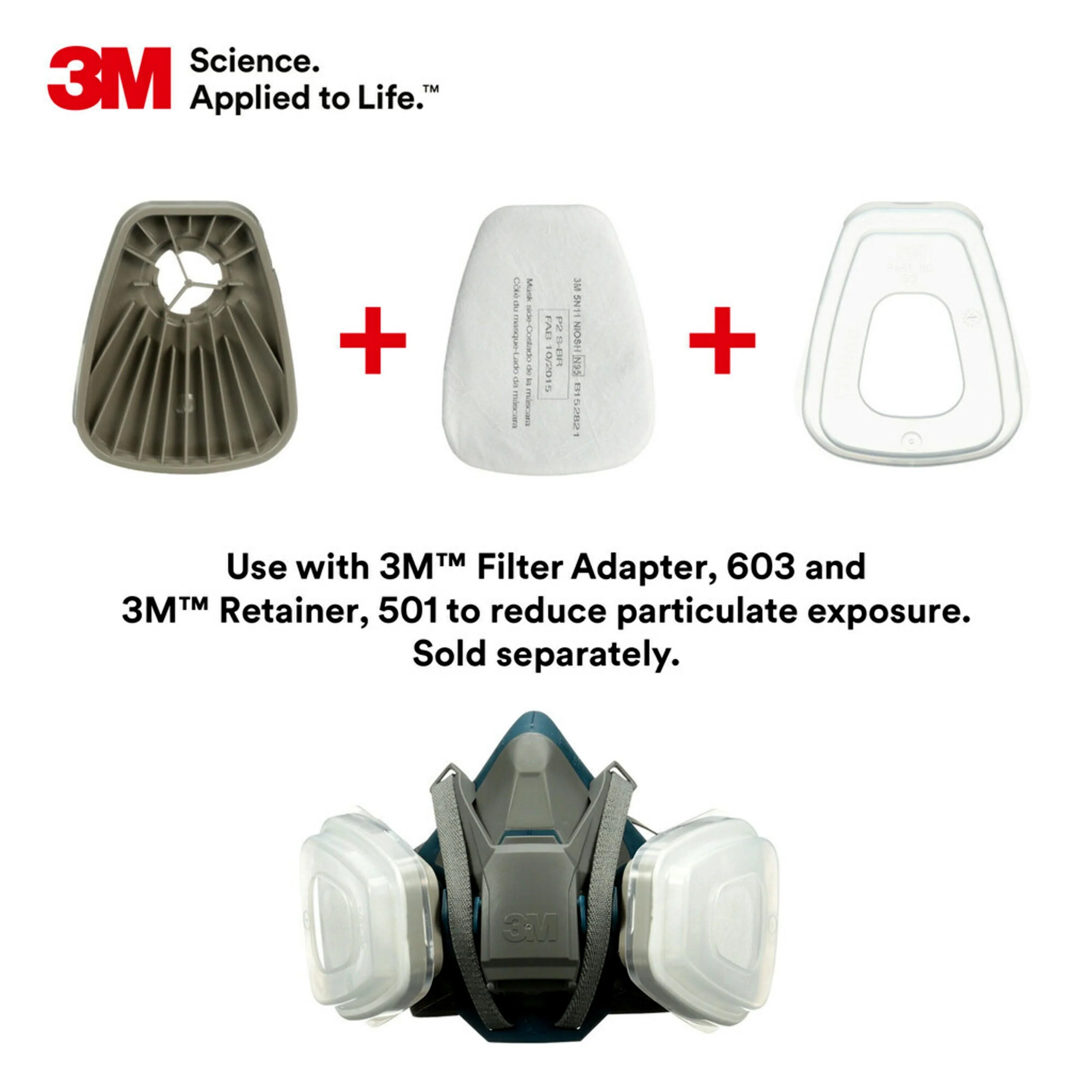 3Mâ„¢ N95 Particulate Filter For 6001 Vapour Cartridge (10 Pack) - Image 7
