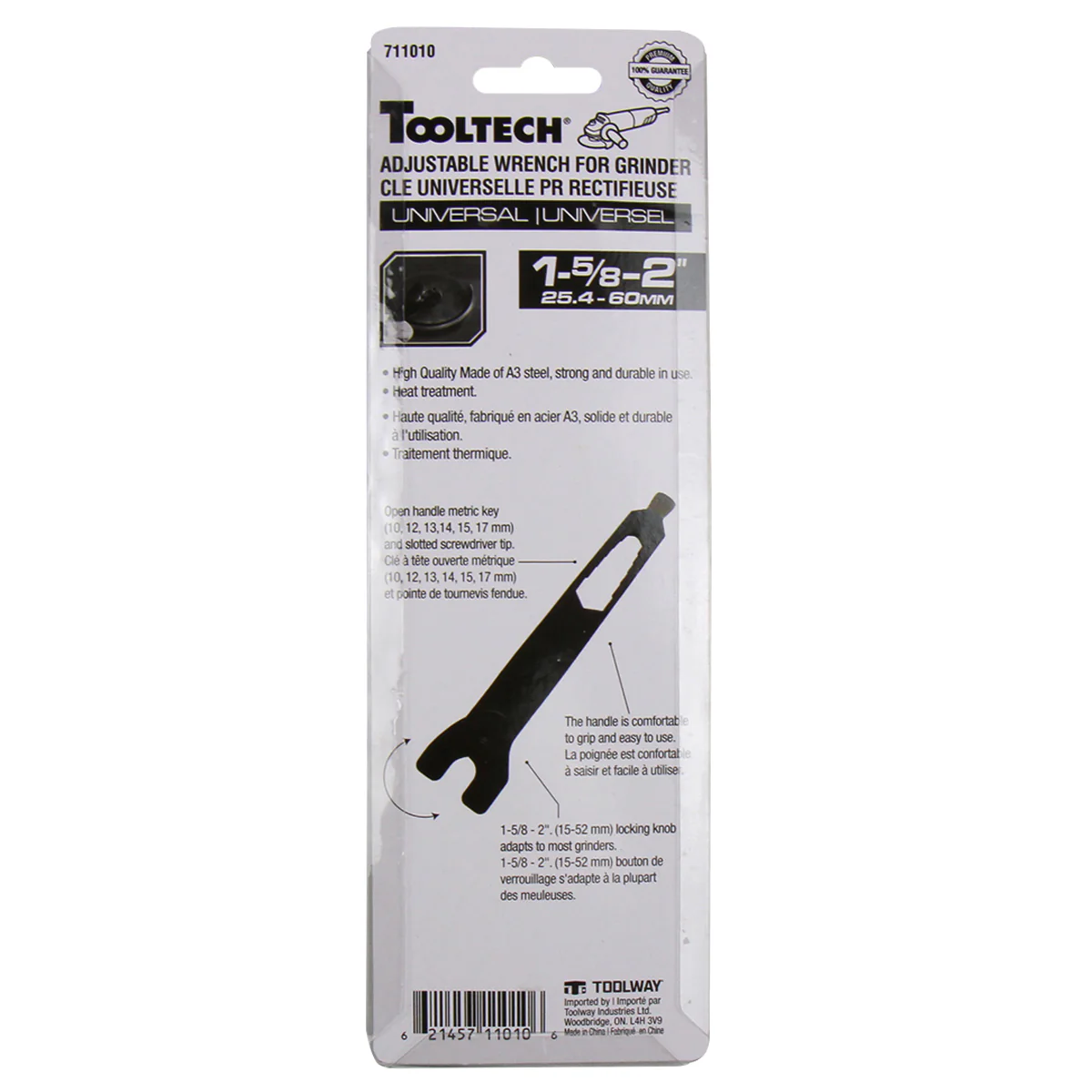 ToolTech Adjustable Universal Grinder Wrench - 1-5/8" - 2" - Image 2