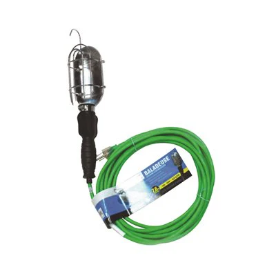 Workshop 75W Incandescent Trouble Light w/ Hook - 25ft Green Cord