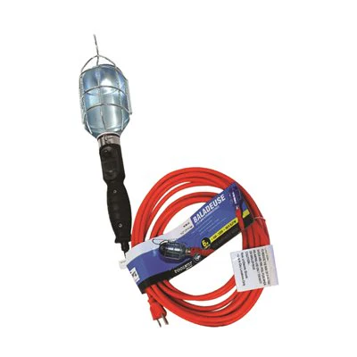Workshop 75W Incandescent Trouble Light w/ Hook - 25ft Orange Cord