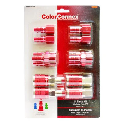 Tooltech 14 pc. 1/4" Red Coupler & Plug Kit - Image 2