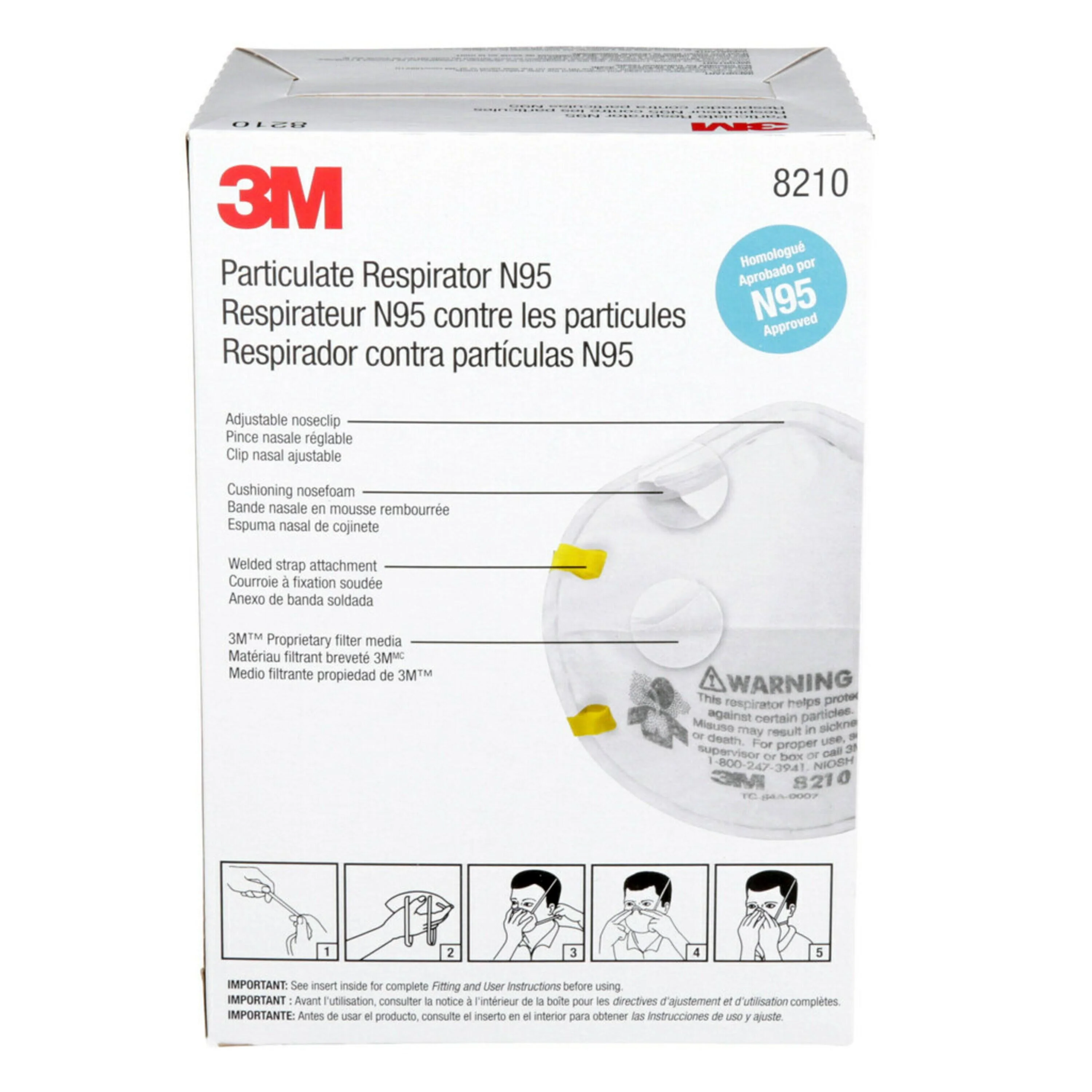 3Mâ„¢ 20PK N95 Particulate Respirator Face Masks - Image 2