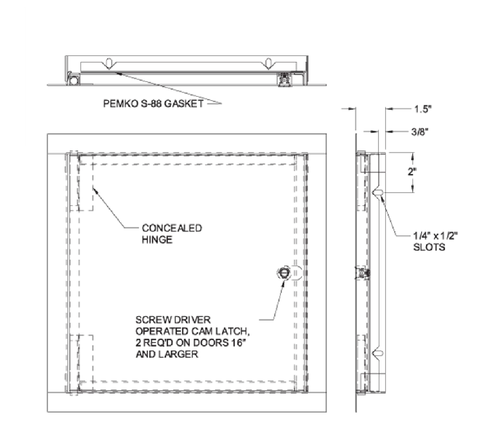 Acudor AS-9000 Gasketed Steel Access Door - Image 4
