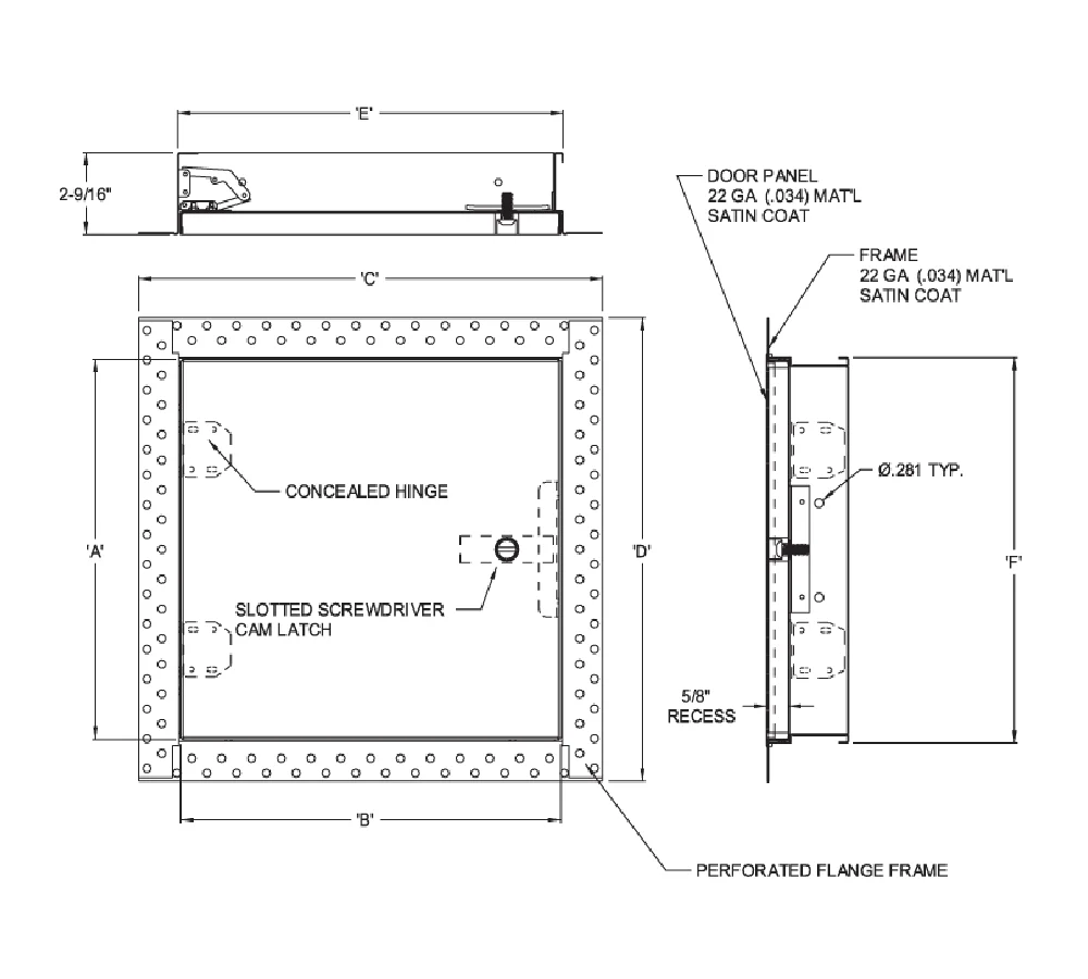 Acudor DW-5015 Recessed Metal Access Door - Image 4