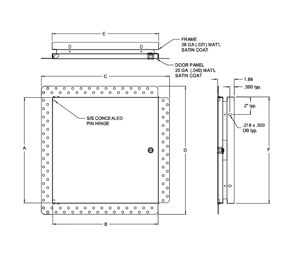 Acudor DW-5040 Flush Drywall Metal Access Door - Image 4