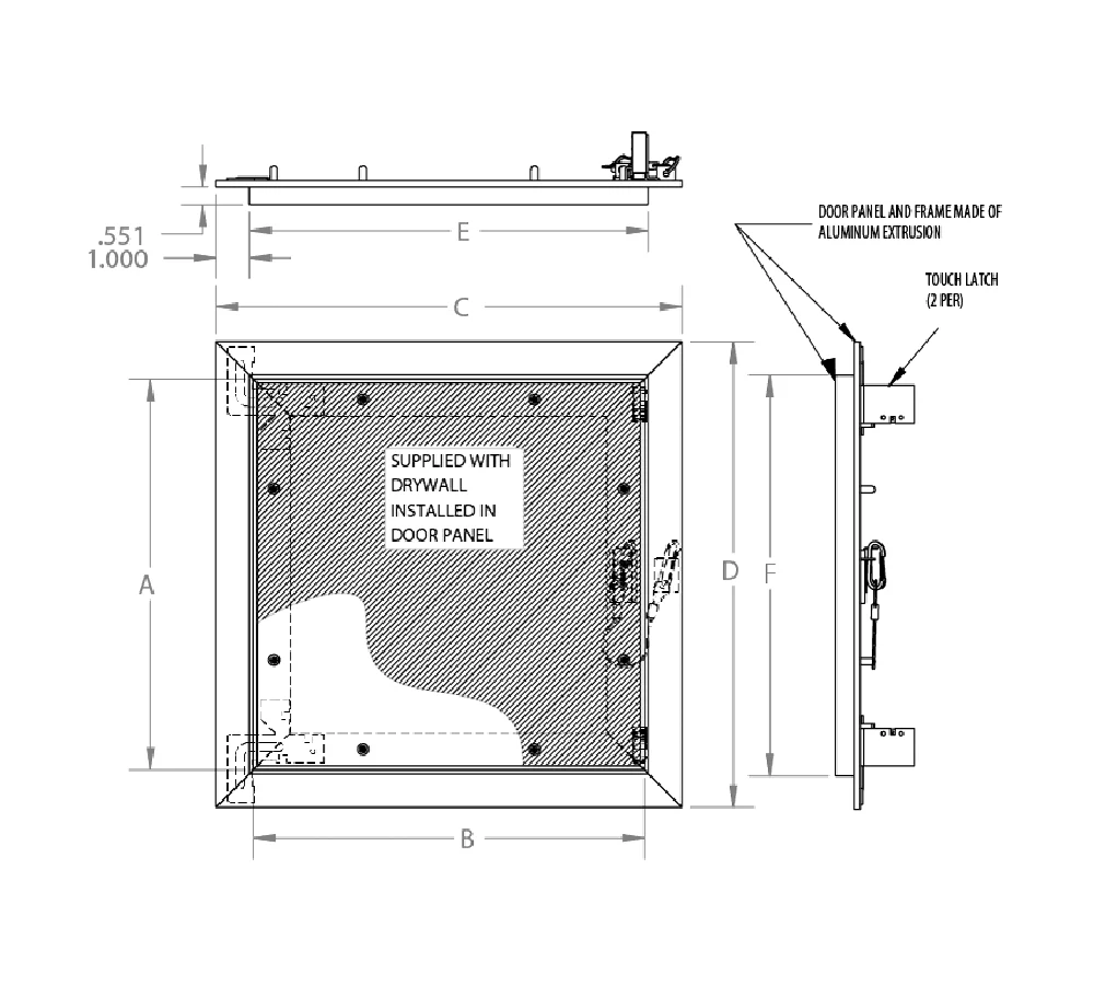 Acudor DW-5058-1 Recessed Access Door For 1/2" Drywall - Image 4