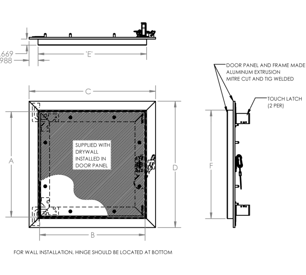 Acudor DW-5058 Recessed Access Door For 5/8" Drywall - Image 4