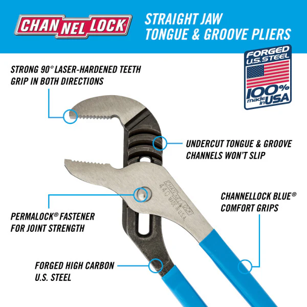Channellock Straight Jaw Tongue & Groove Pliers - Image 23
