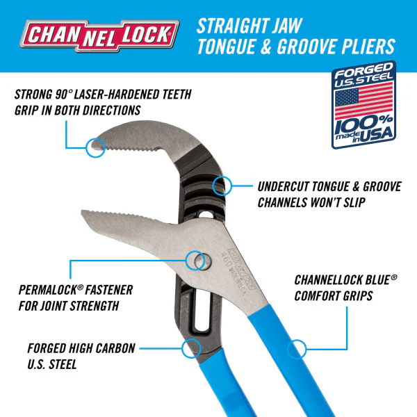 Channellock Straight Jaw Tongue & Groove Pliers - Image 28