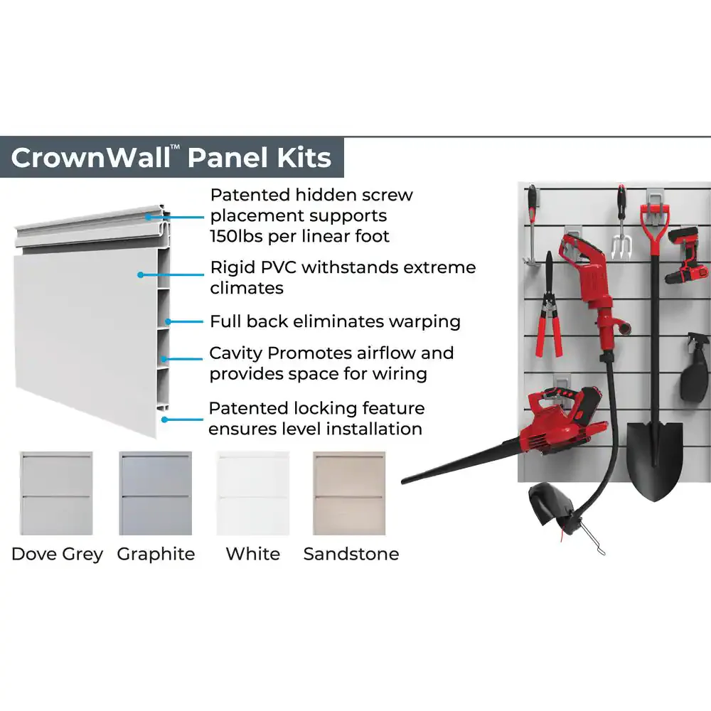 Crownwall 6" Slatwall Panel Kit (16 sq. ft) - 4ft x 4ft - Image 4