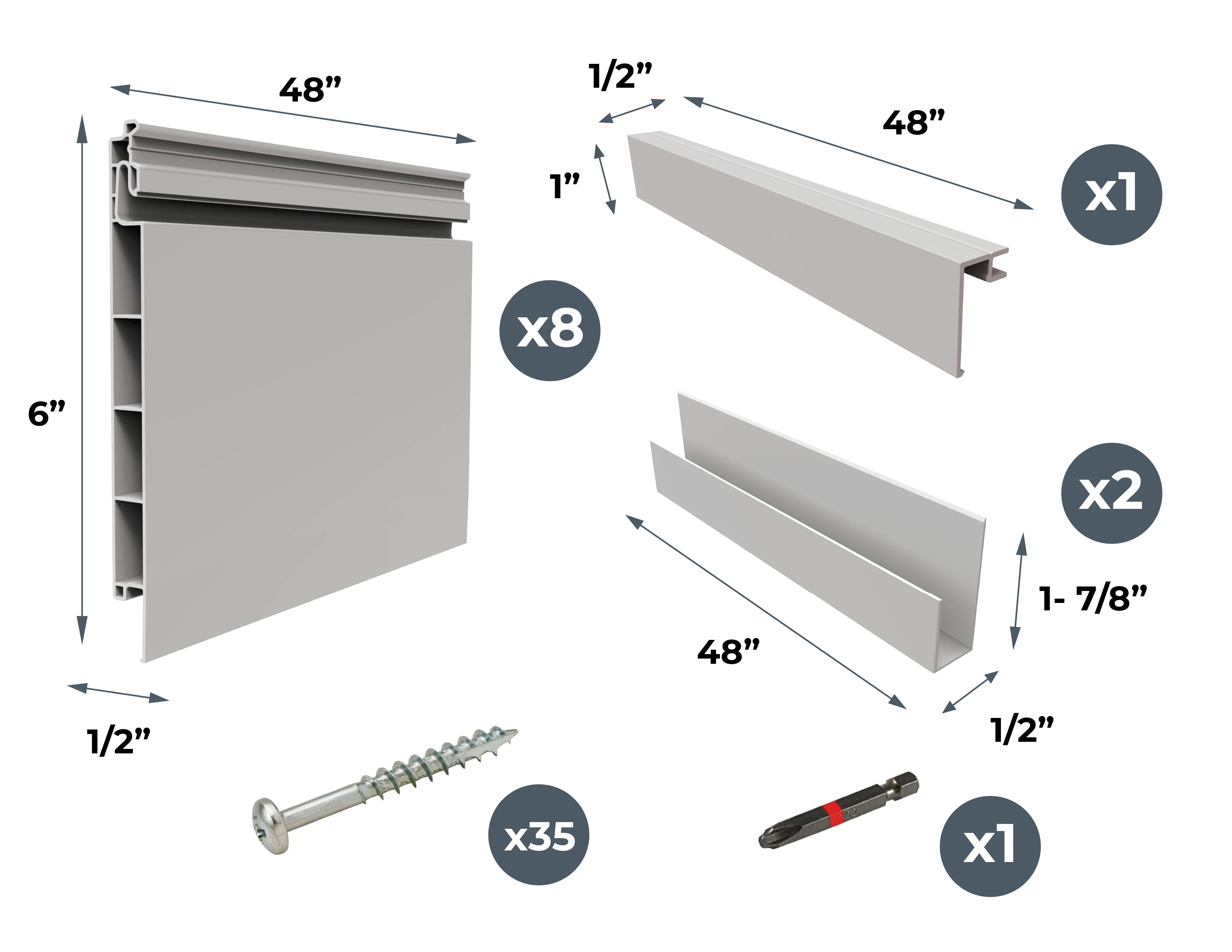 Crownwall 6" Slatwall Panel Kit (16 sq. ft) - 4ft x 4ft - Image 5