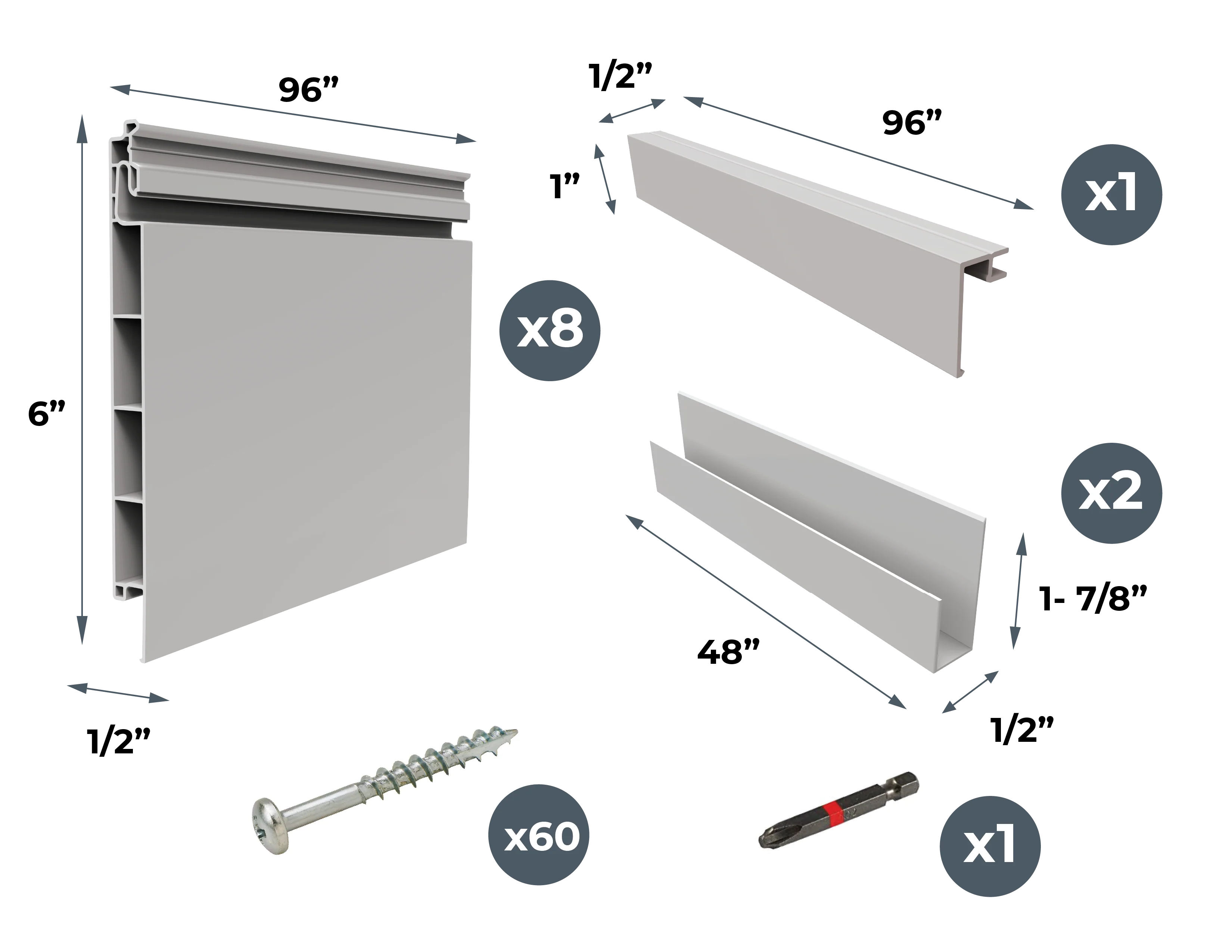 Crownwall 6" Slatwall Panel Kit (32 sq. ft) - 8ft x 4ft - Image 5