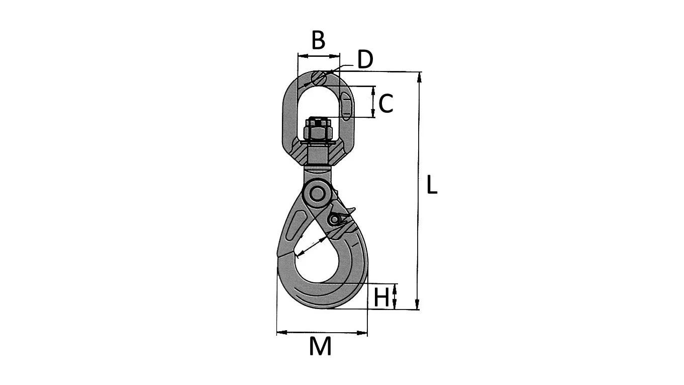 CTS G100 Self Locking Swivel Hook - 5/8" - Image 2