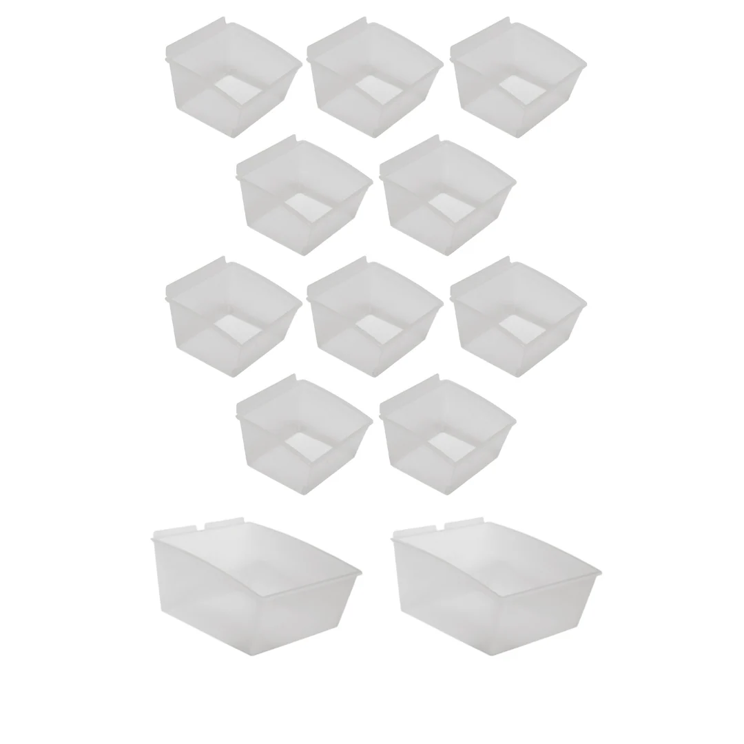 Crownwall 12 Piece Plastic Bin Kit Slatwall Accessory - Image 5