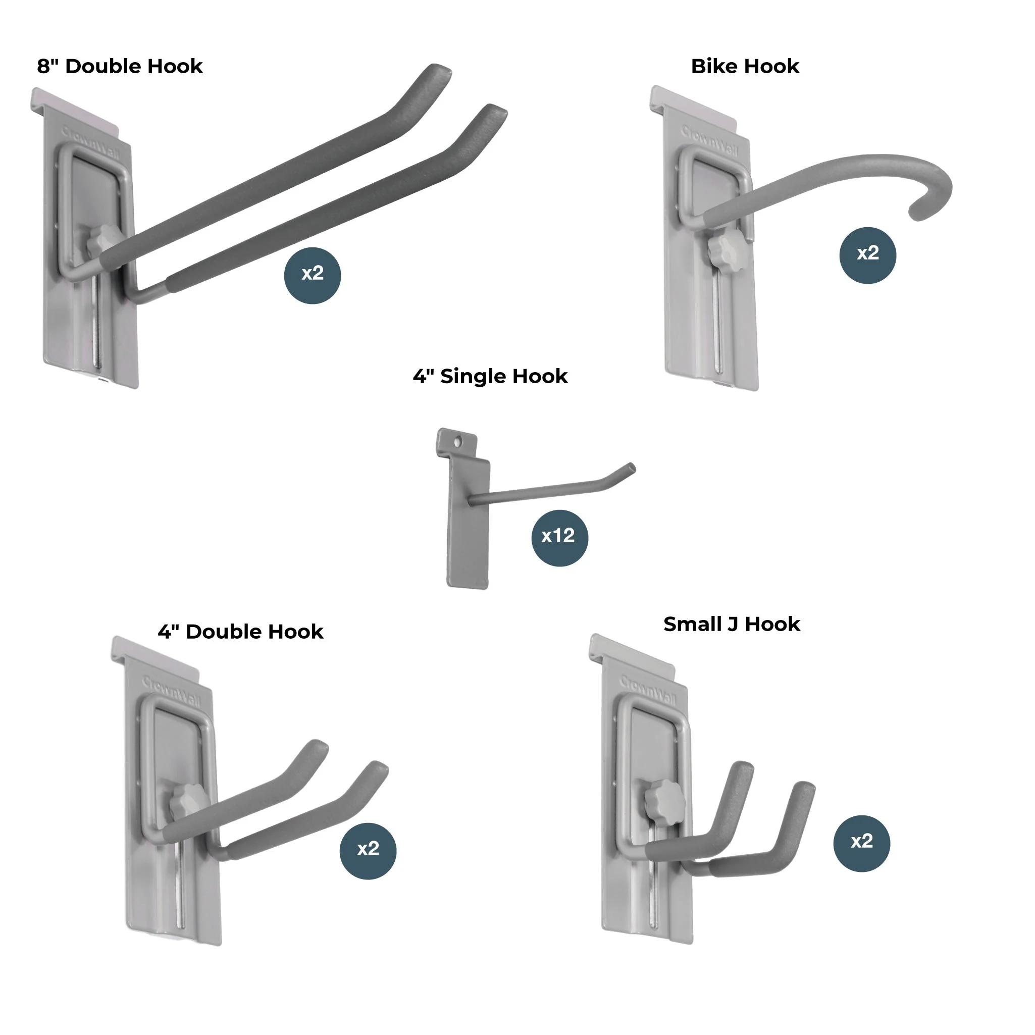 Crownwall 20 Piece Hook Kit Slatwall Accessory - Image 3