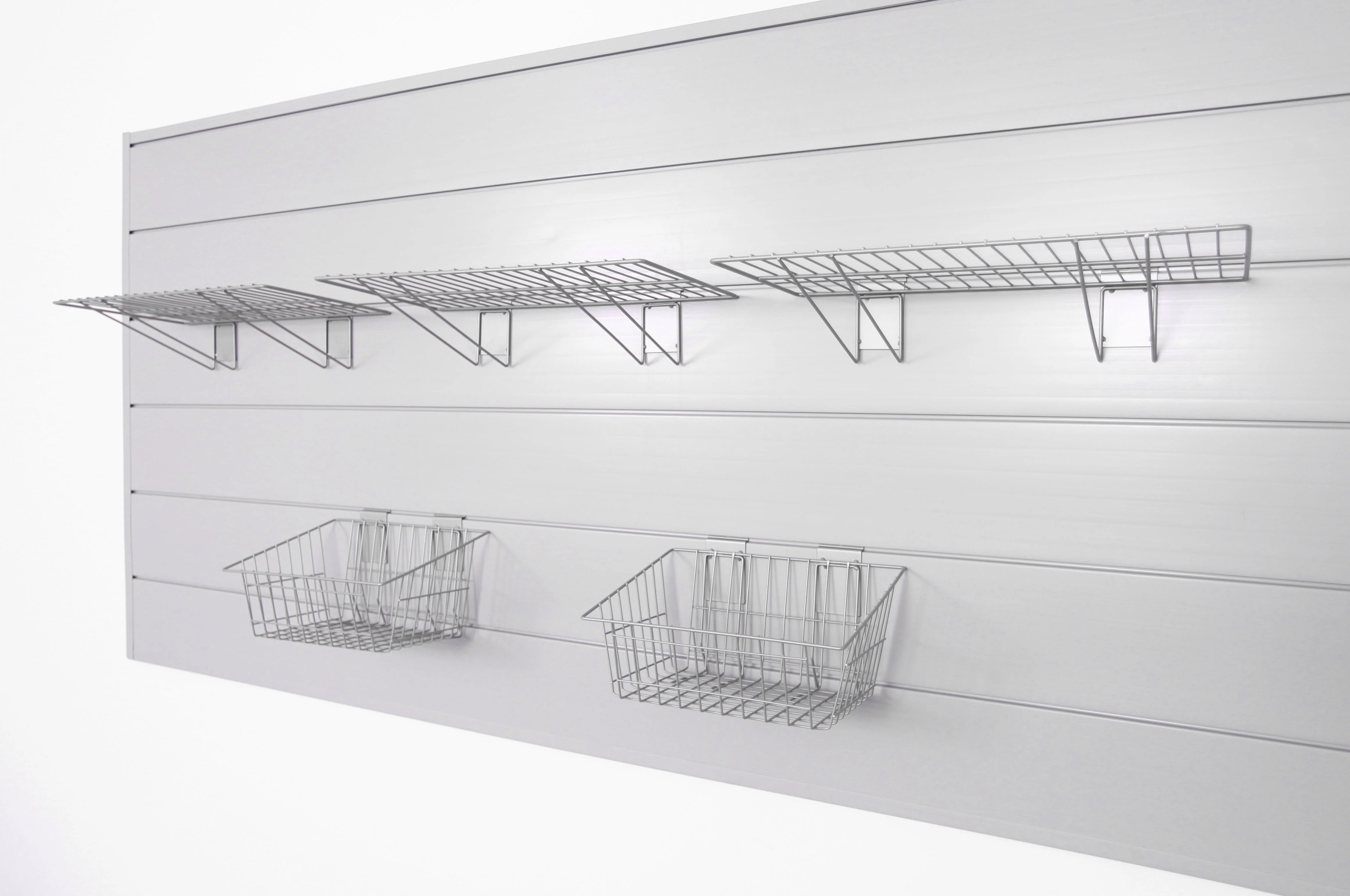 Crownwall 5 Piece Shelf & Basket Kit Slatwall Accessory - Image 5