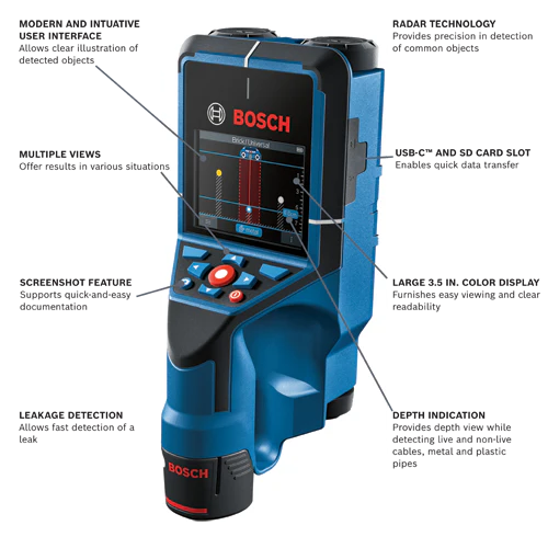 Bosch D-Tect200C 12V Wall/Floor Scanner w/ Radar - Image 2