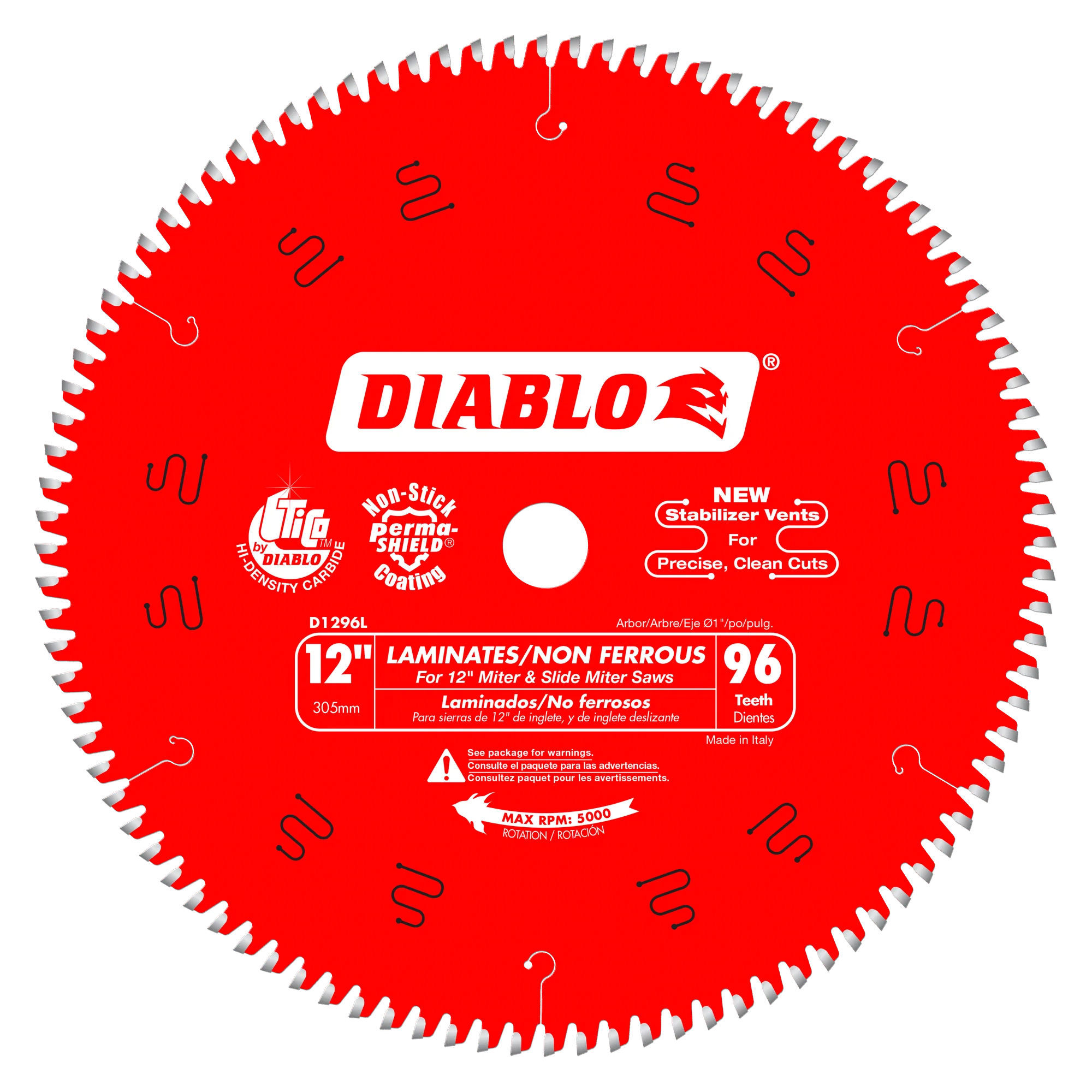 Diablo 12" x 96T Saw Blade For Laminates and Non-Ferrous Metals