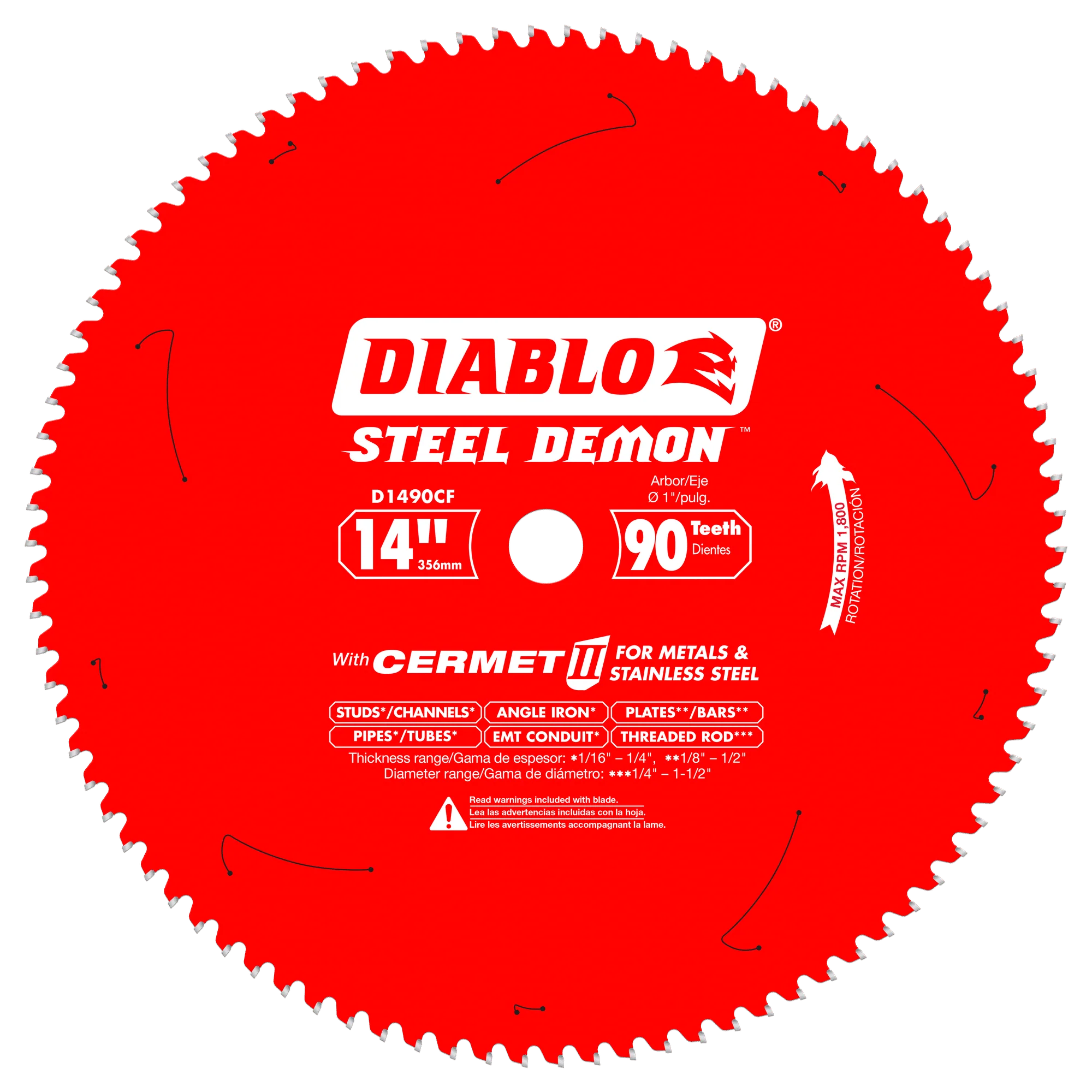 Diablo 14" x 90T Steel Demon™ Cermet II Saw Blade For Thin Metal