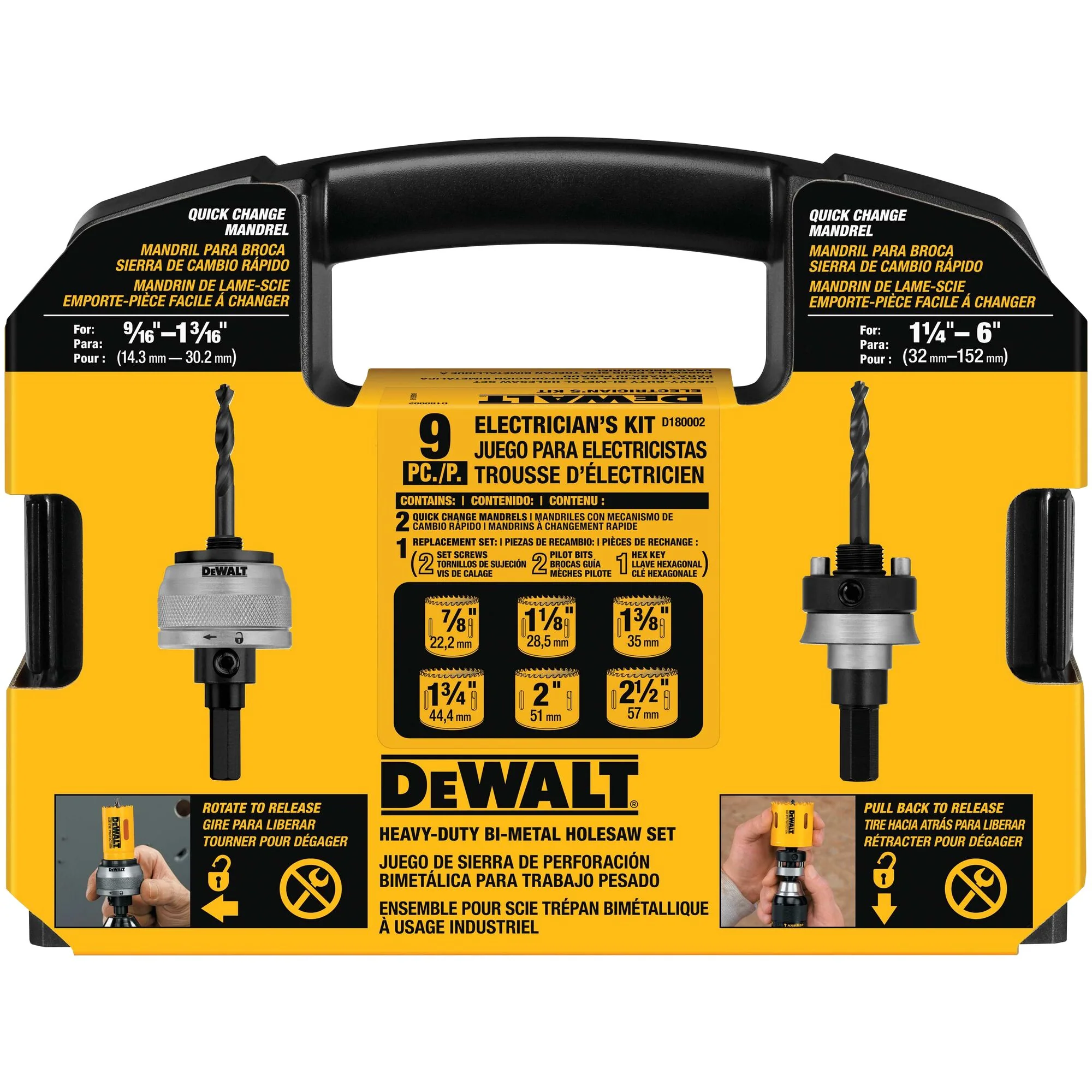 DeWalt Standard Electrician's Bi-Metal Hole Saw Kit - Image 9