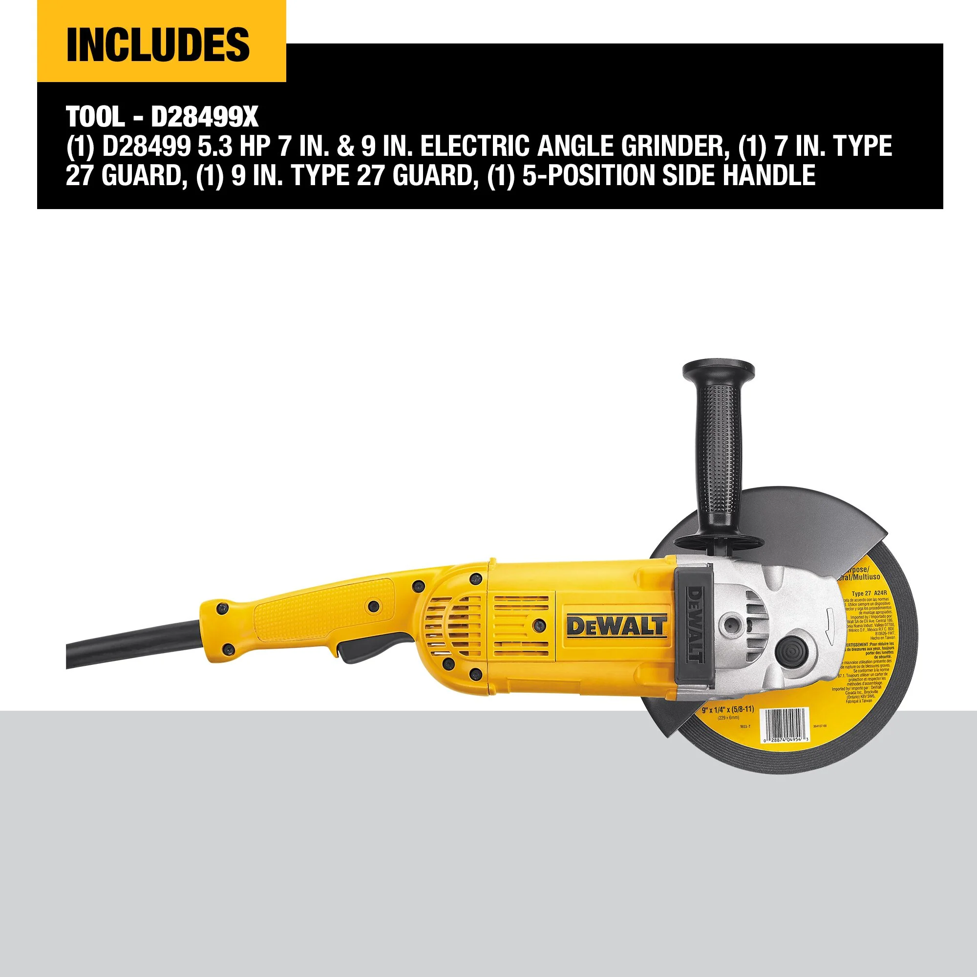 DeWalt 7" & 9" 5.3 HP Angle Grinder - Image 3