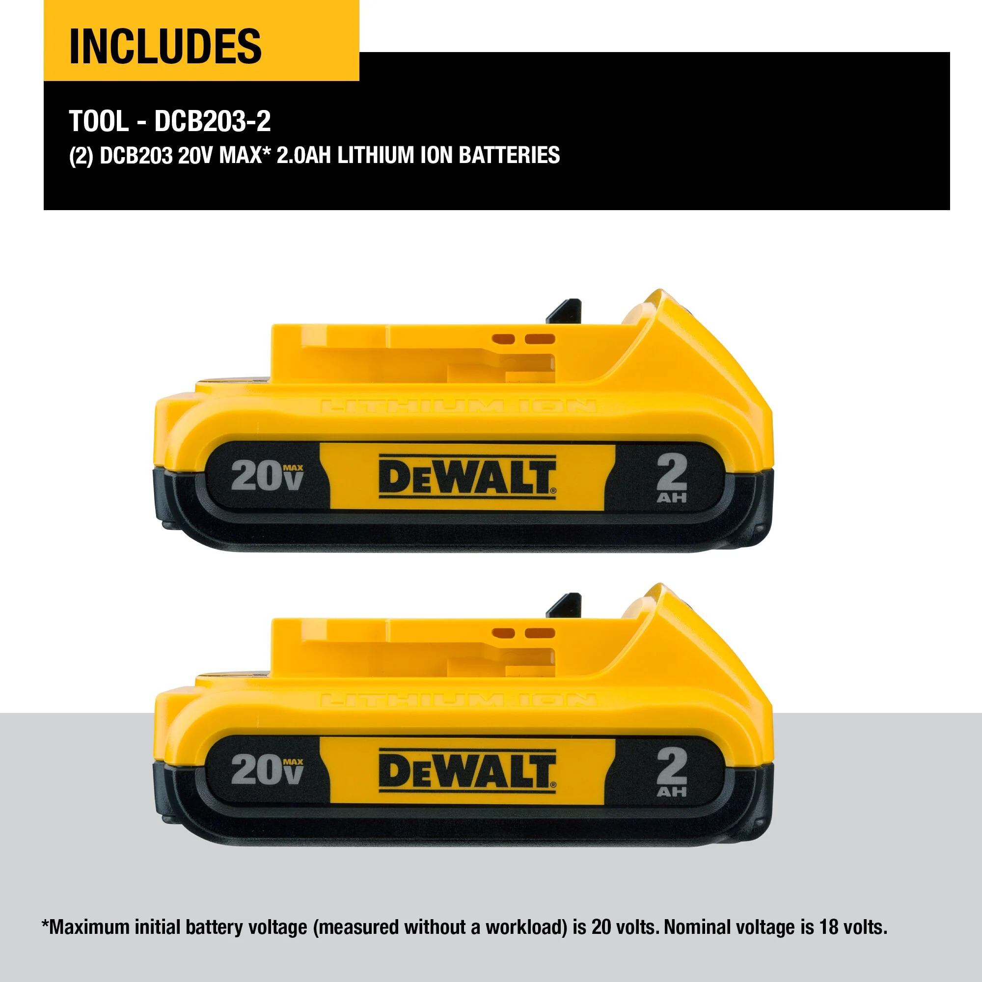 DeWalt 2PK 20V MAX Compact Li-Ion Battery - 2.0Ah - Image 3