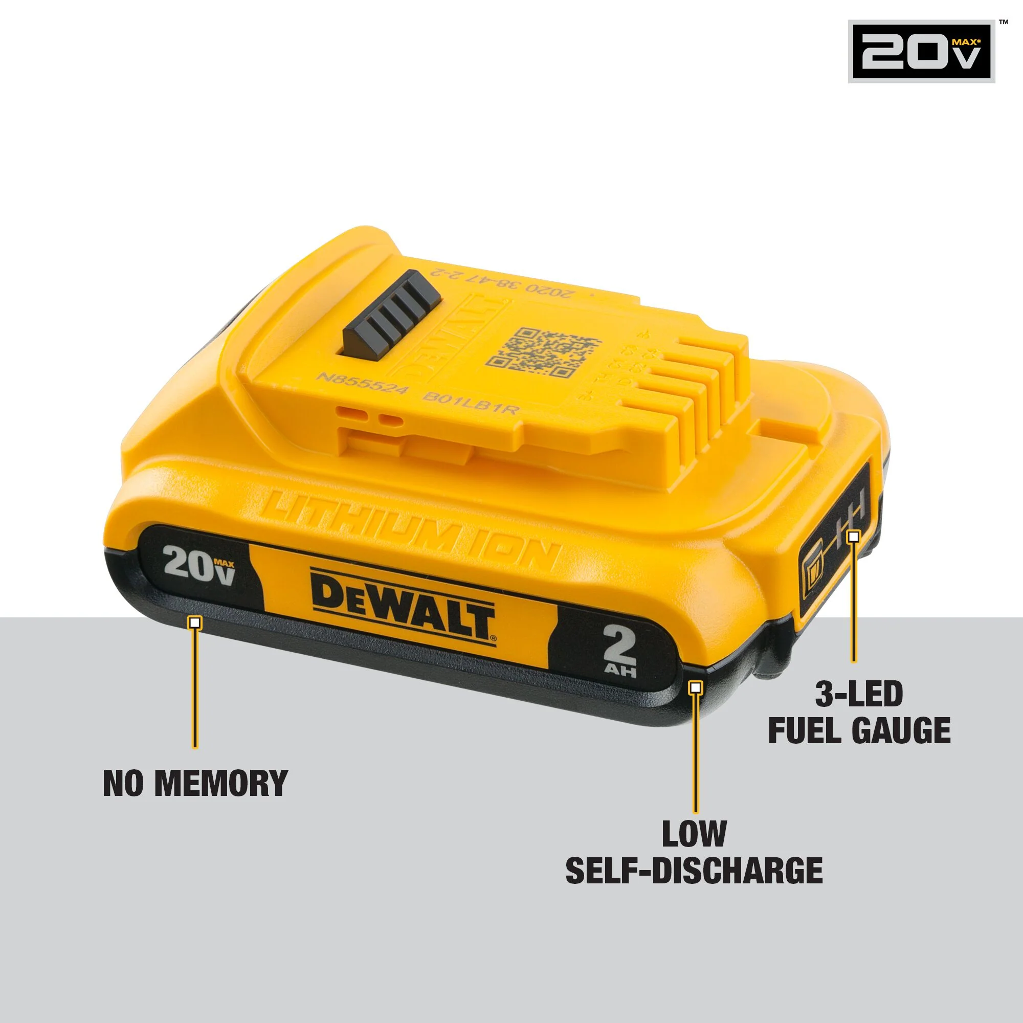 DeWalt 2PK 20V MAX Compact Li-Ion Battery - 2.0Ah - Image 4