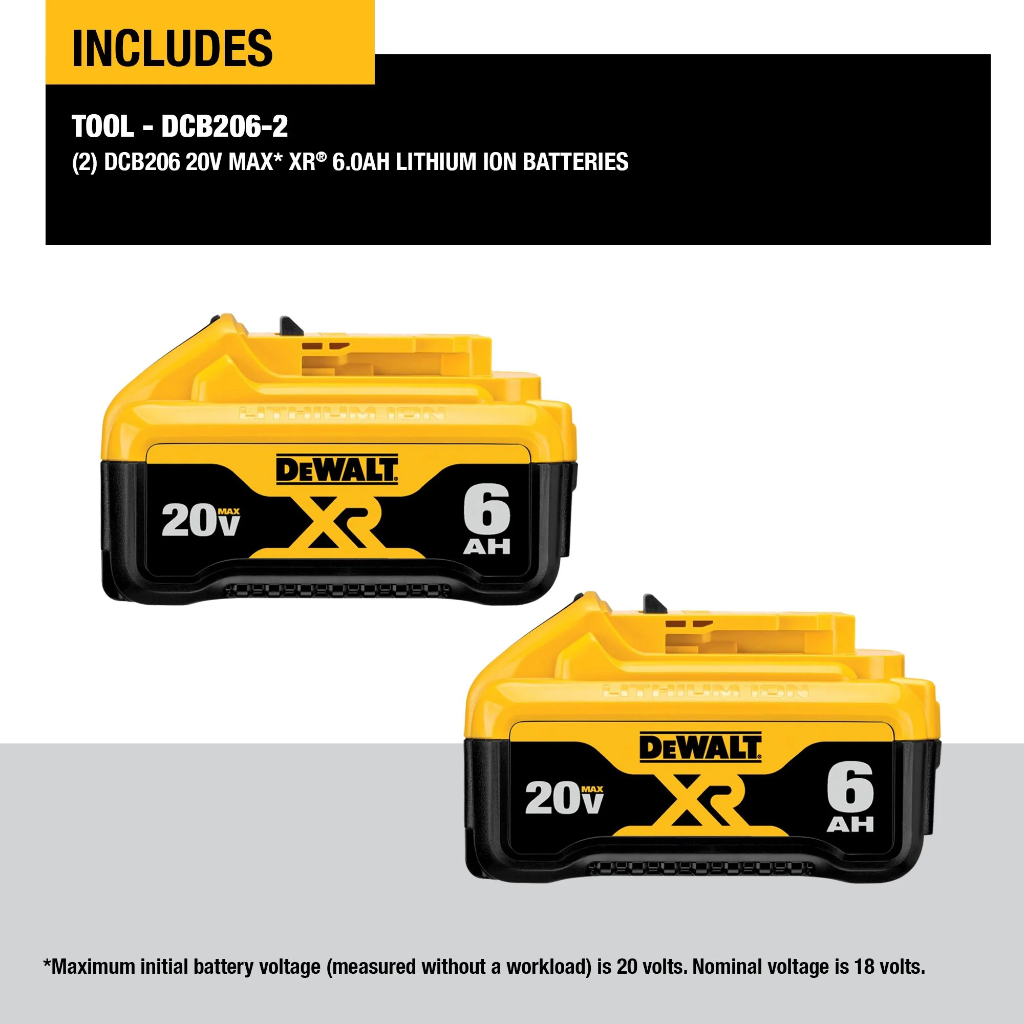 DeWalt 2PK 20V MAX XR Li-Ion Battery - 6.0Ah - Image 3
