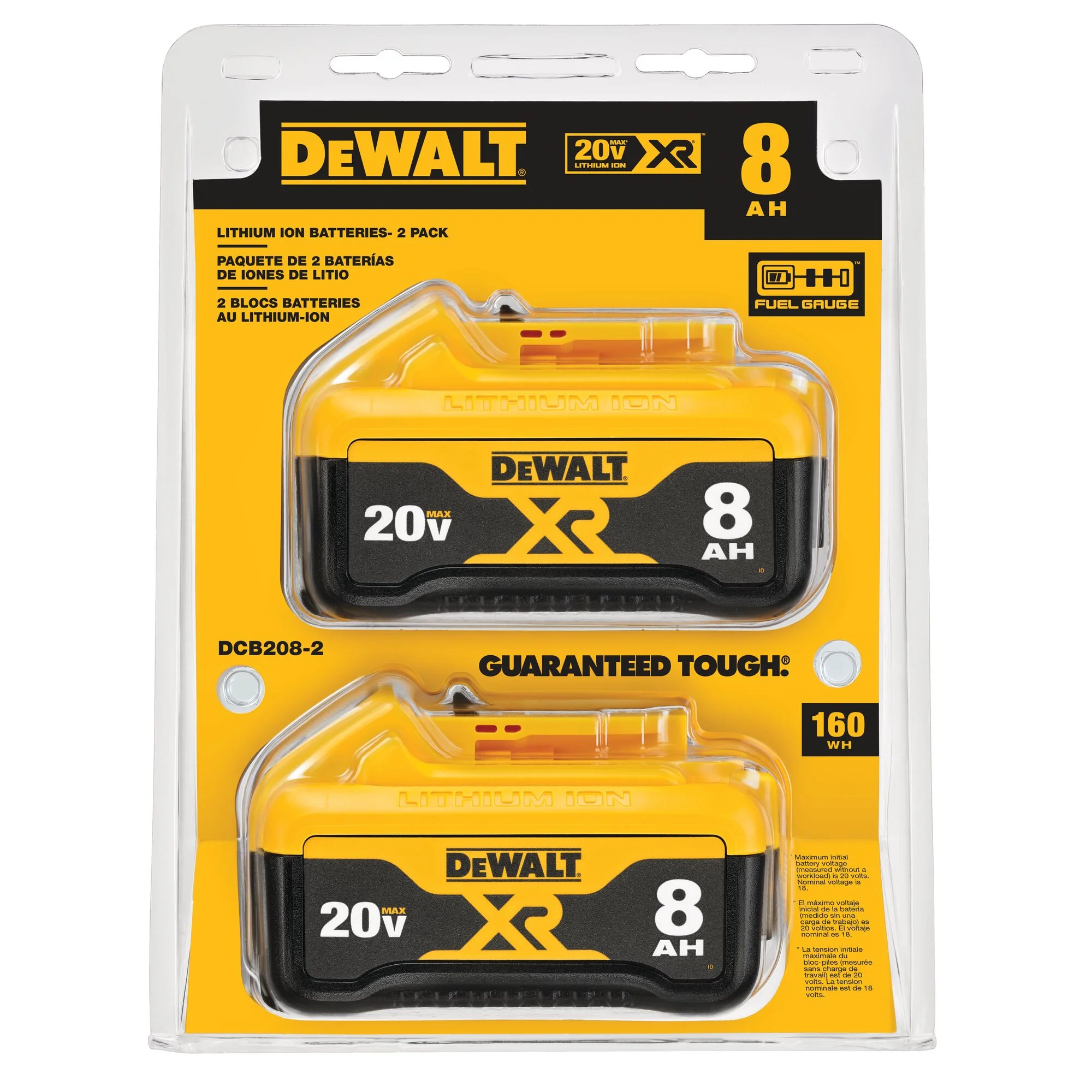 DeWalt 2PK 20V MAX XR® Li-Ion Battery - 8.0Ah - Image 2
