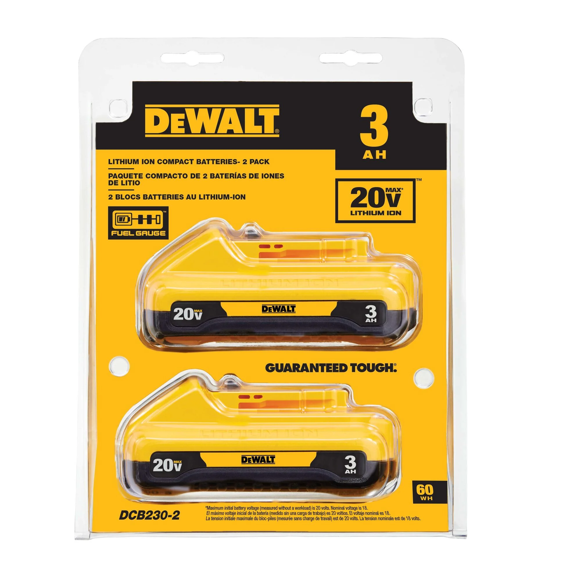 DeWalt 2PK 20V MAX Compact Li-Ion Battery - 3.0Ah - Image 2