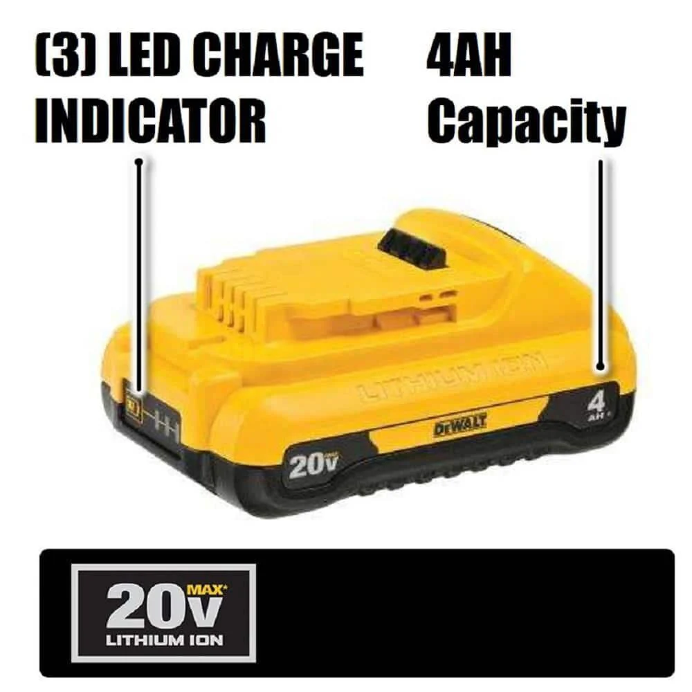 Dewalt 20V MAX Compact Li-ion Battery - 4.0Ah - Image 4