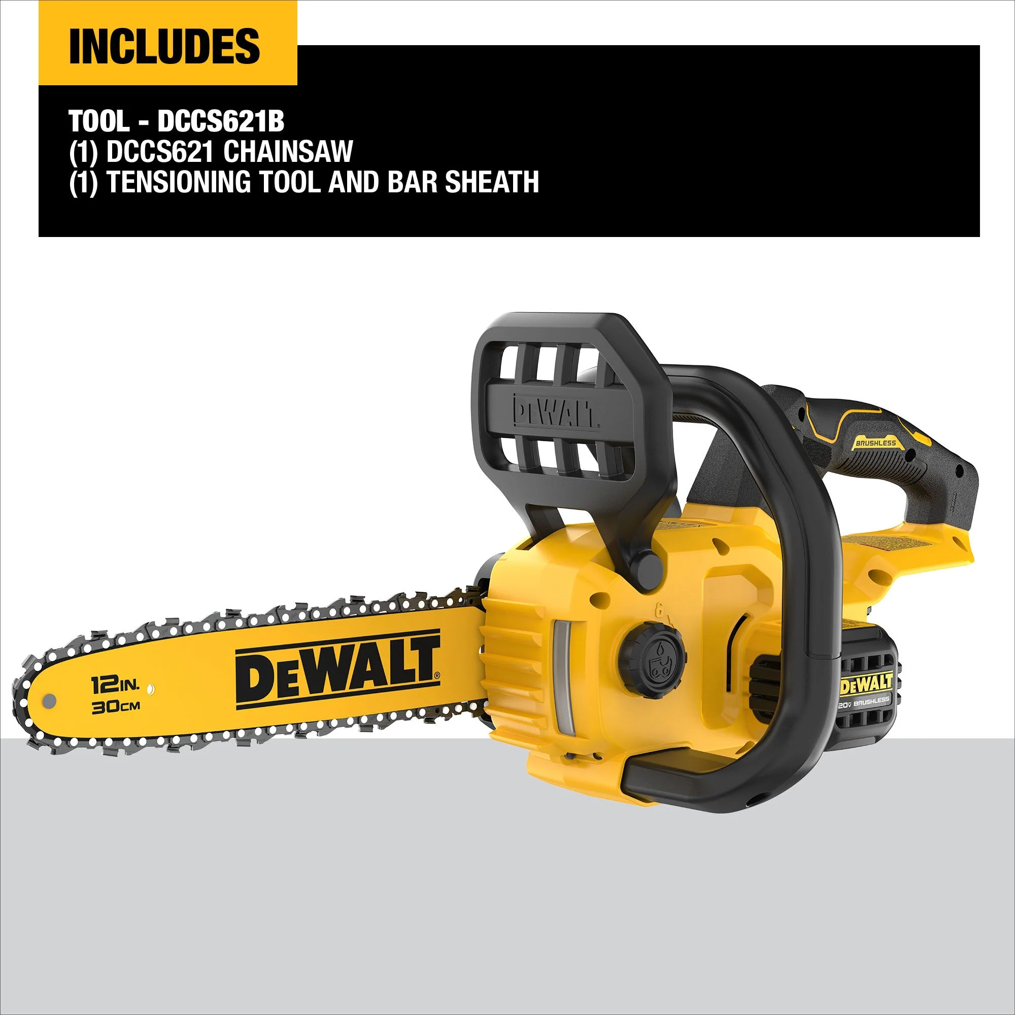 DeWalt 20V MAX 12" Li-ion Brushless Chain Saw - Tool Only - Image 4