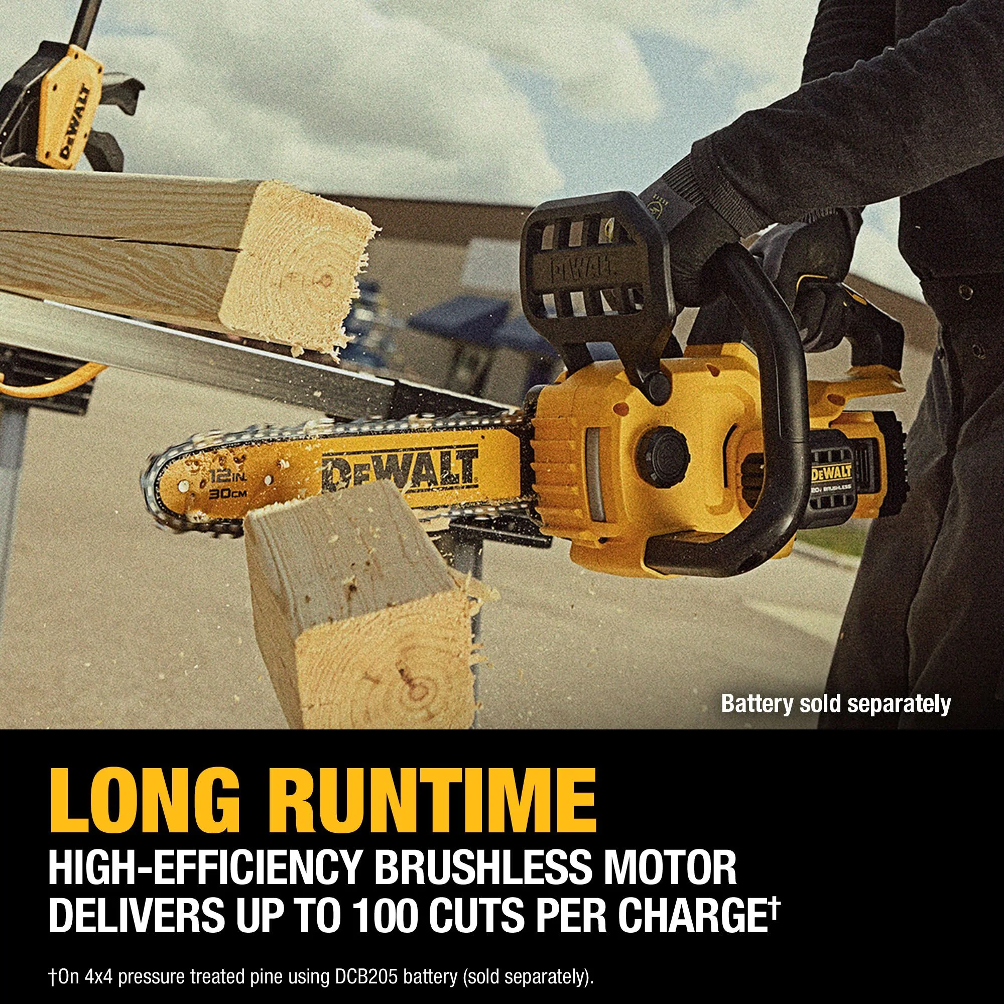 DeWalt 20V MAX 12" Li-ion Brushless Chain Saw - Tool Only - Image 6