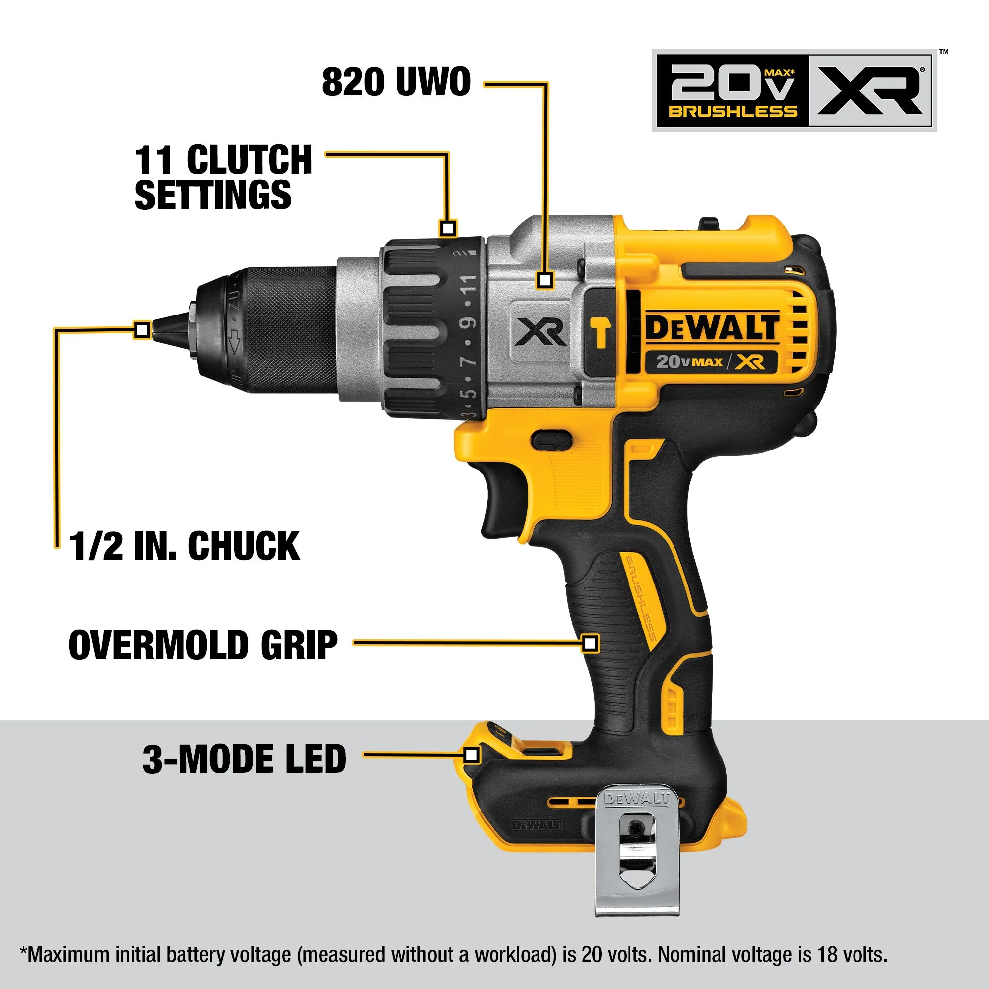DeWalt 20V MAX XTREME™ 1/2" Cordless Brushless Hammer Drill Kit - Image 2