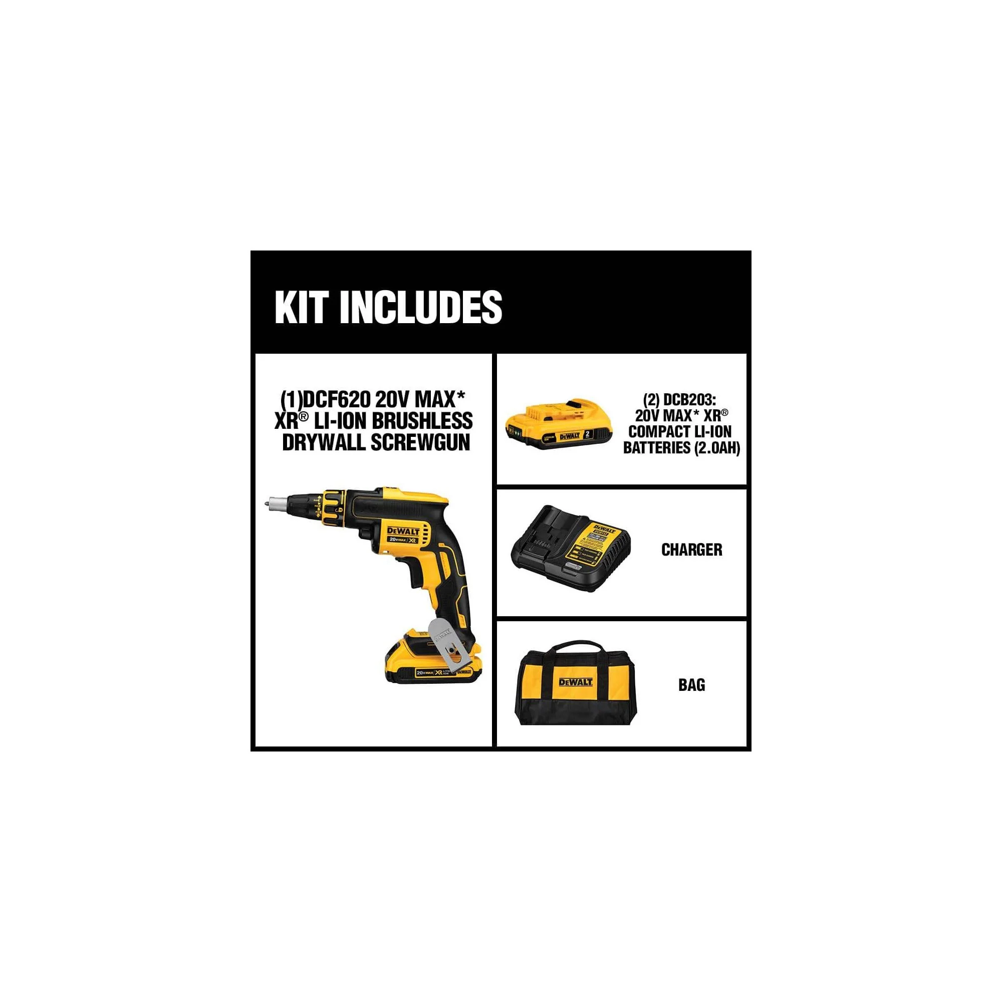 DeWalt 20V MAX XR® Brushless Drywall Screw Gun Kit - Image 8